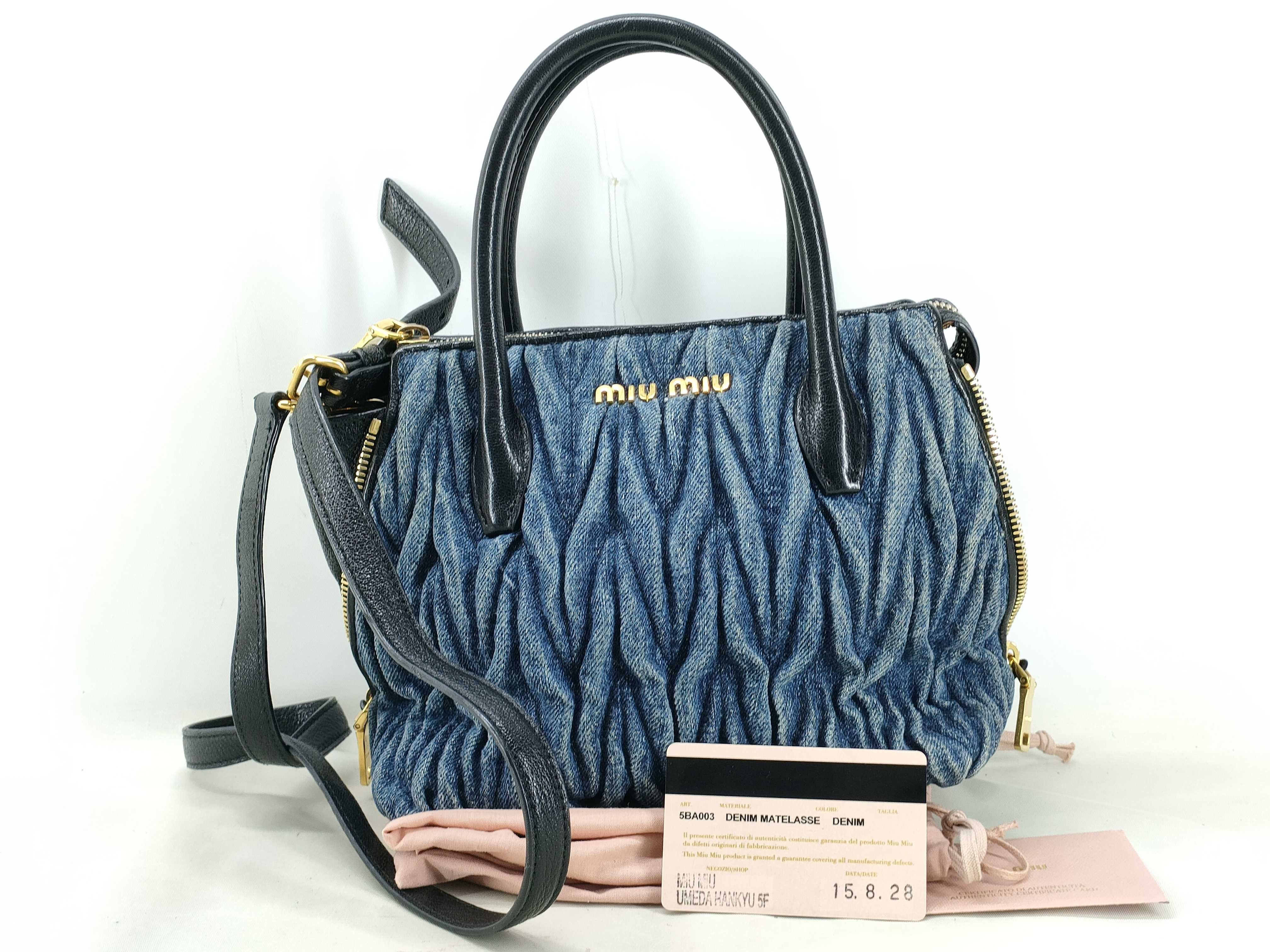 denim Matelassé 2-way handbag