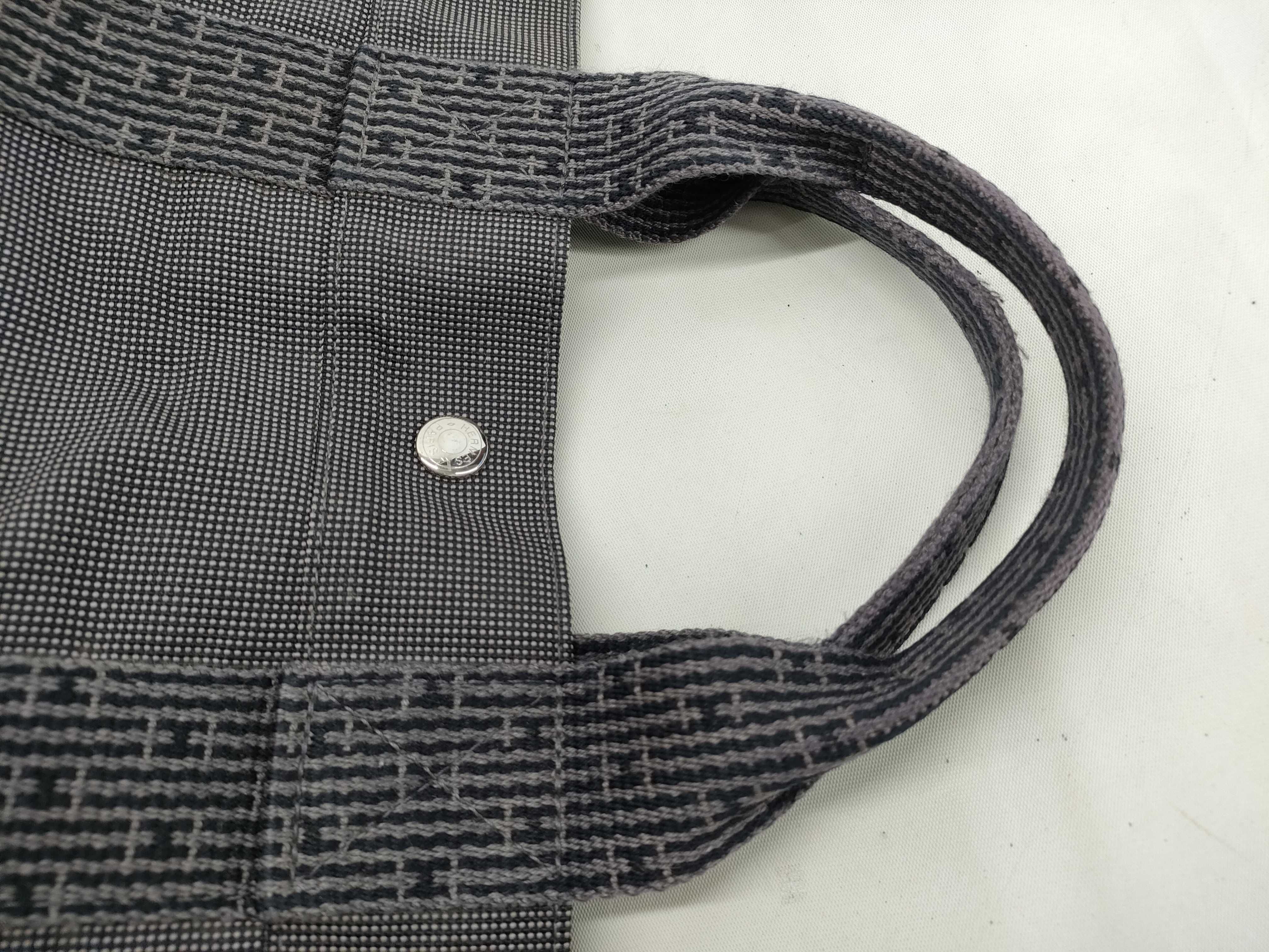Herline MM Canvas Tote Bag, Gray, Silver Hardware Tote Bag — view 5