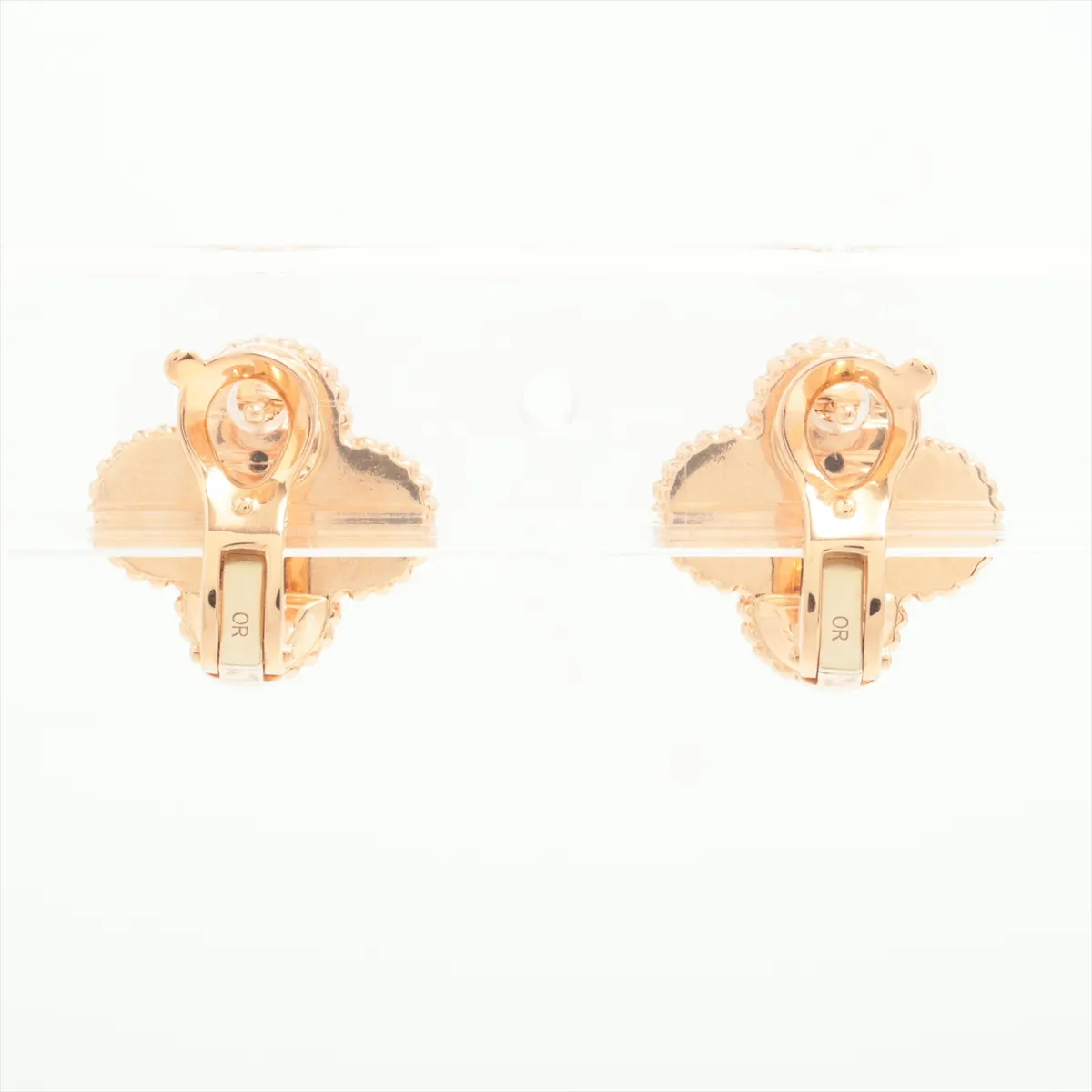 Vintage Alhambra Onyx Diamond Earrings, 750 (PG), 7.9g, JA066413 — view 2