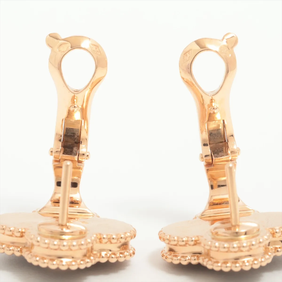 Vintage Alhambra Onyx Diamond Earrings, 750 (PG), 7.9g, JA066413 — view 4