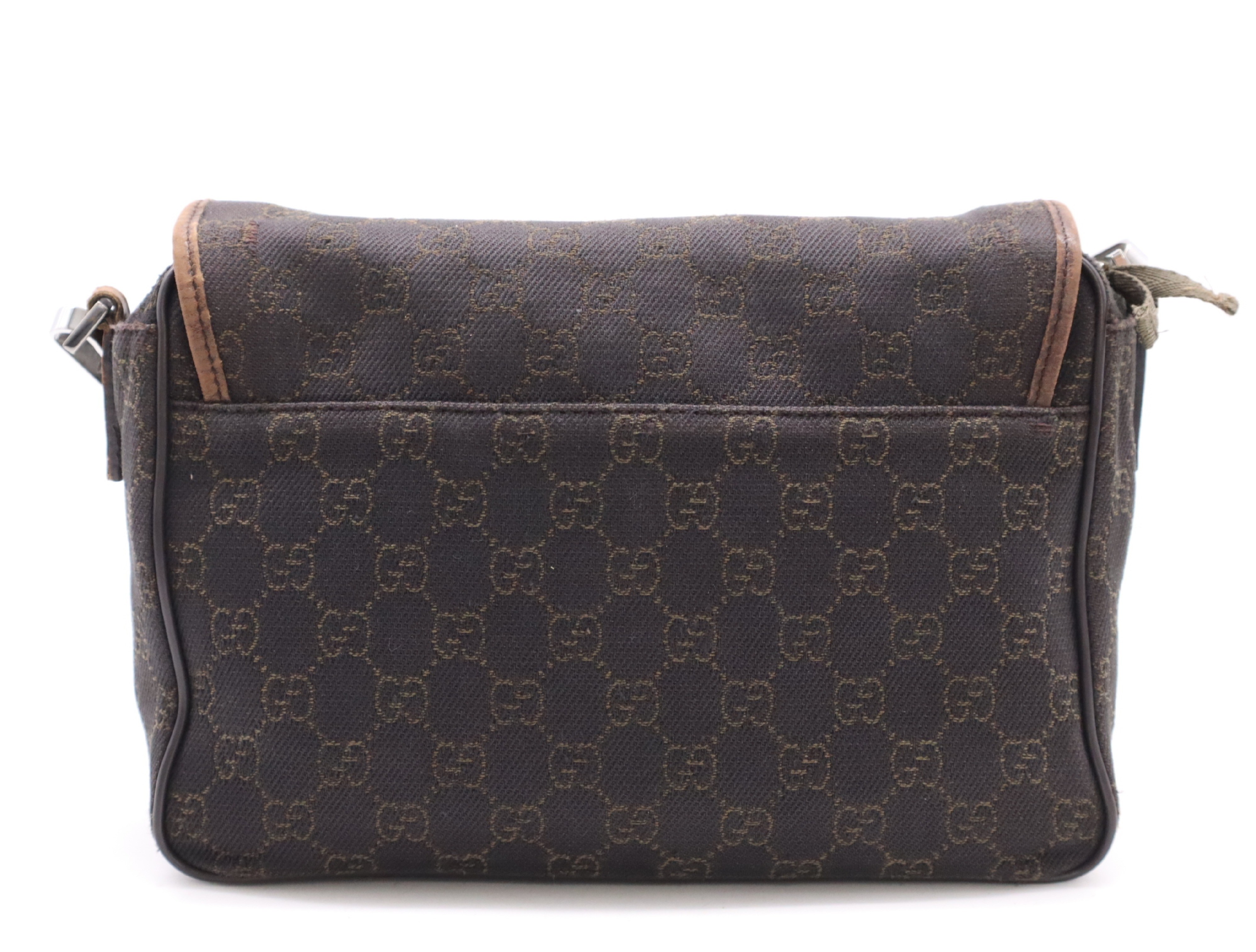 GG canvas shoulder bag brown SV metal fittings — view 2