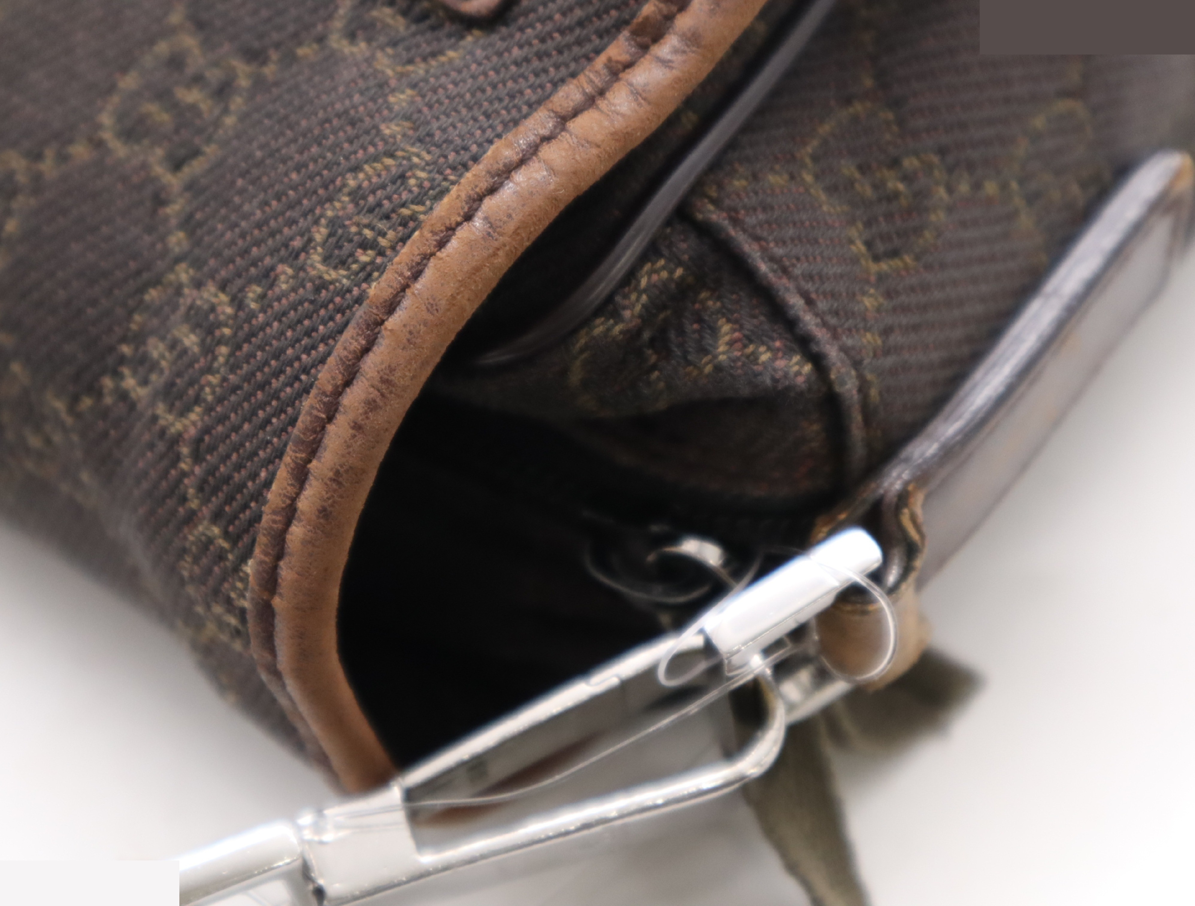 GG canvas shoulder bag brown SV metal fittings — view 8