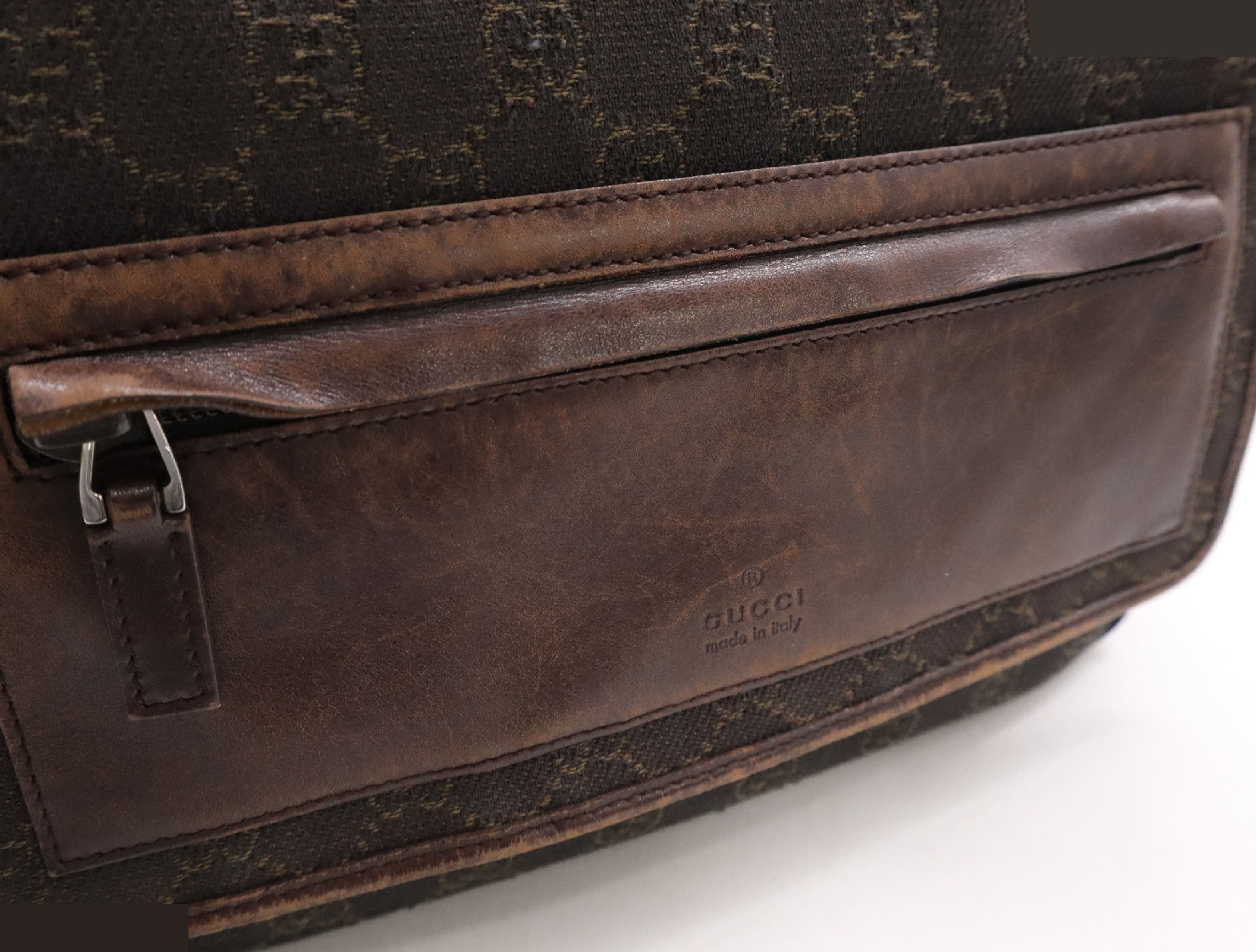 GG canvas shoulder bag brown SV metal fittings — view 10