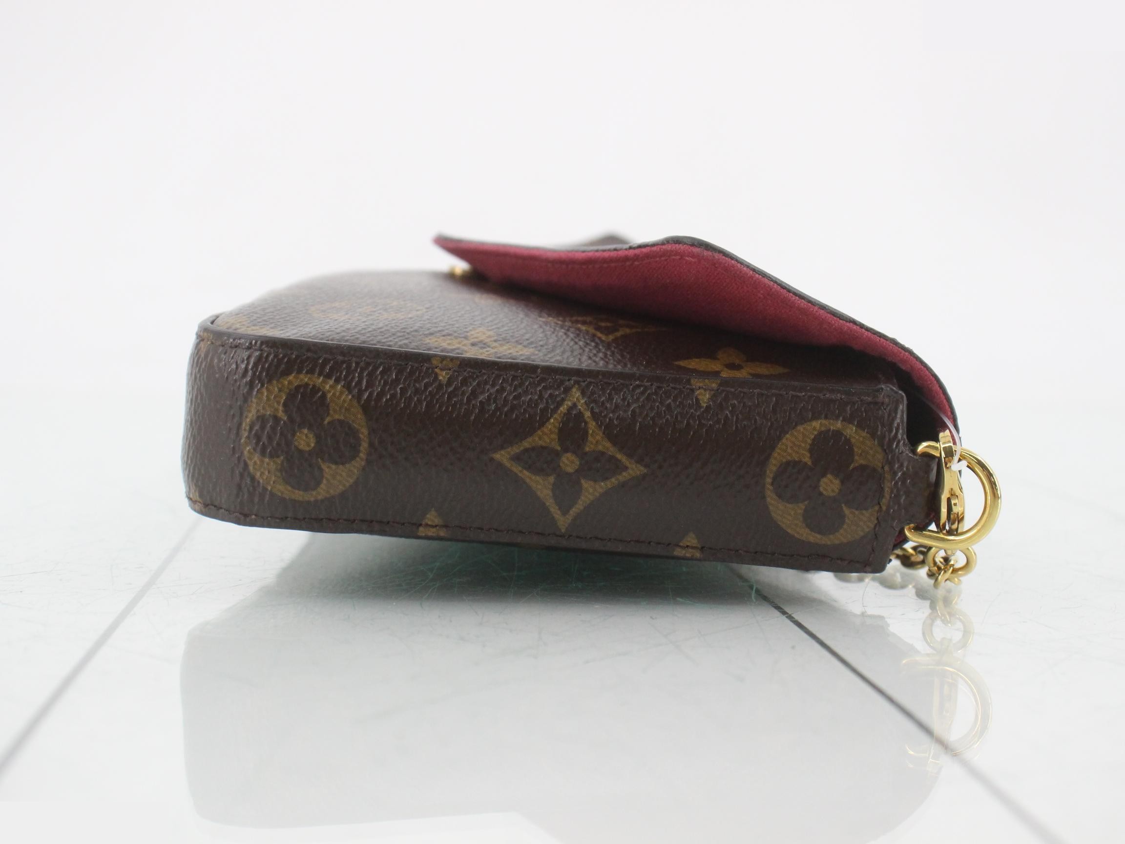 Monogram Pochette Felicie Fuchsia Shoulder Bag — view 3