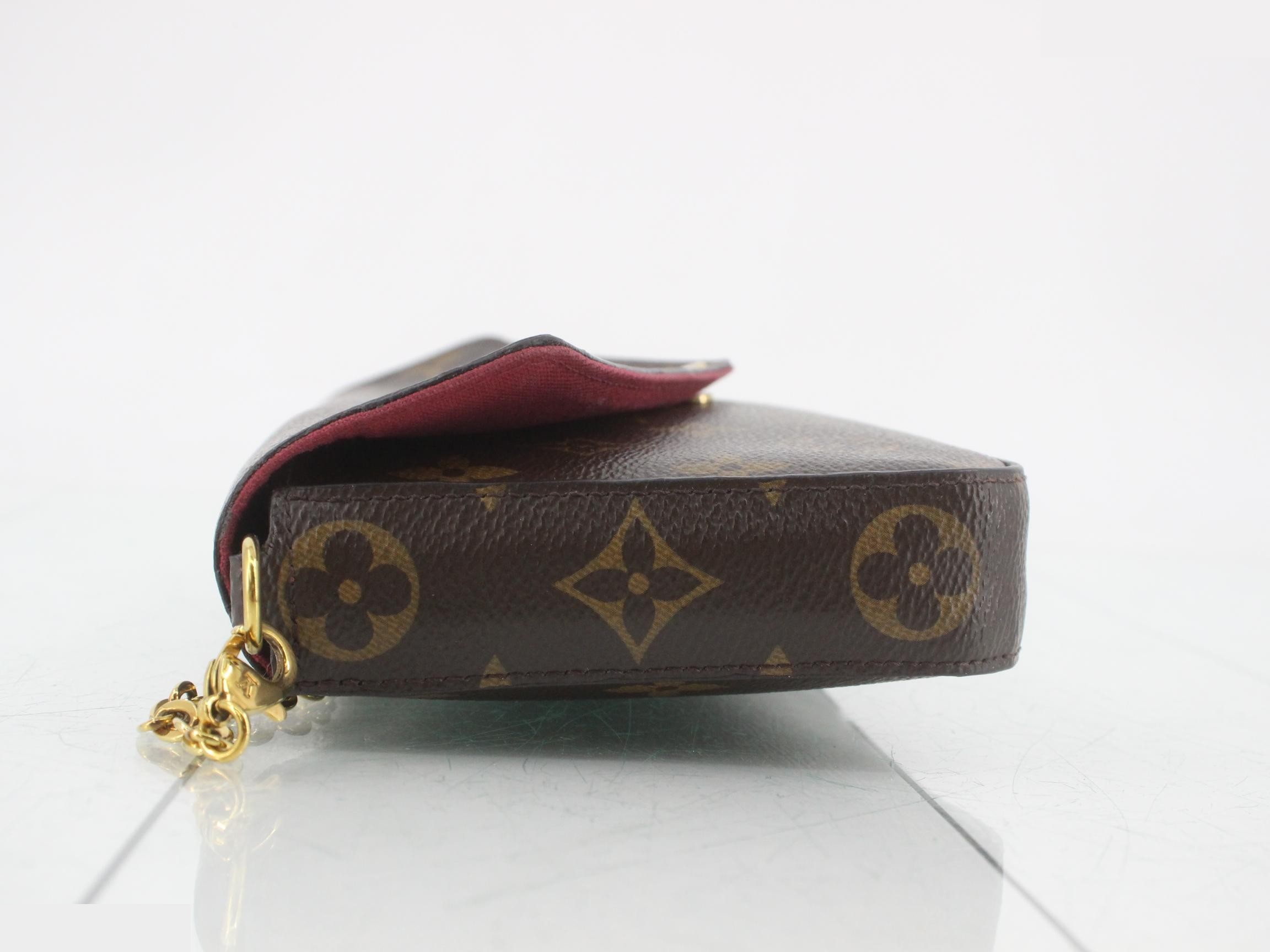 Monogram Pochette Felicie Fuchsia Shoulder Bag — view 4