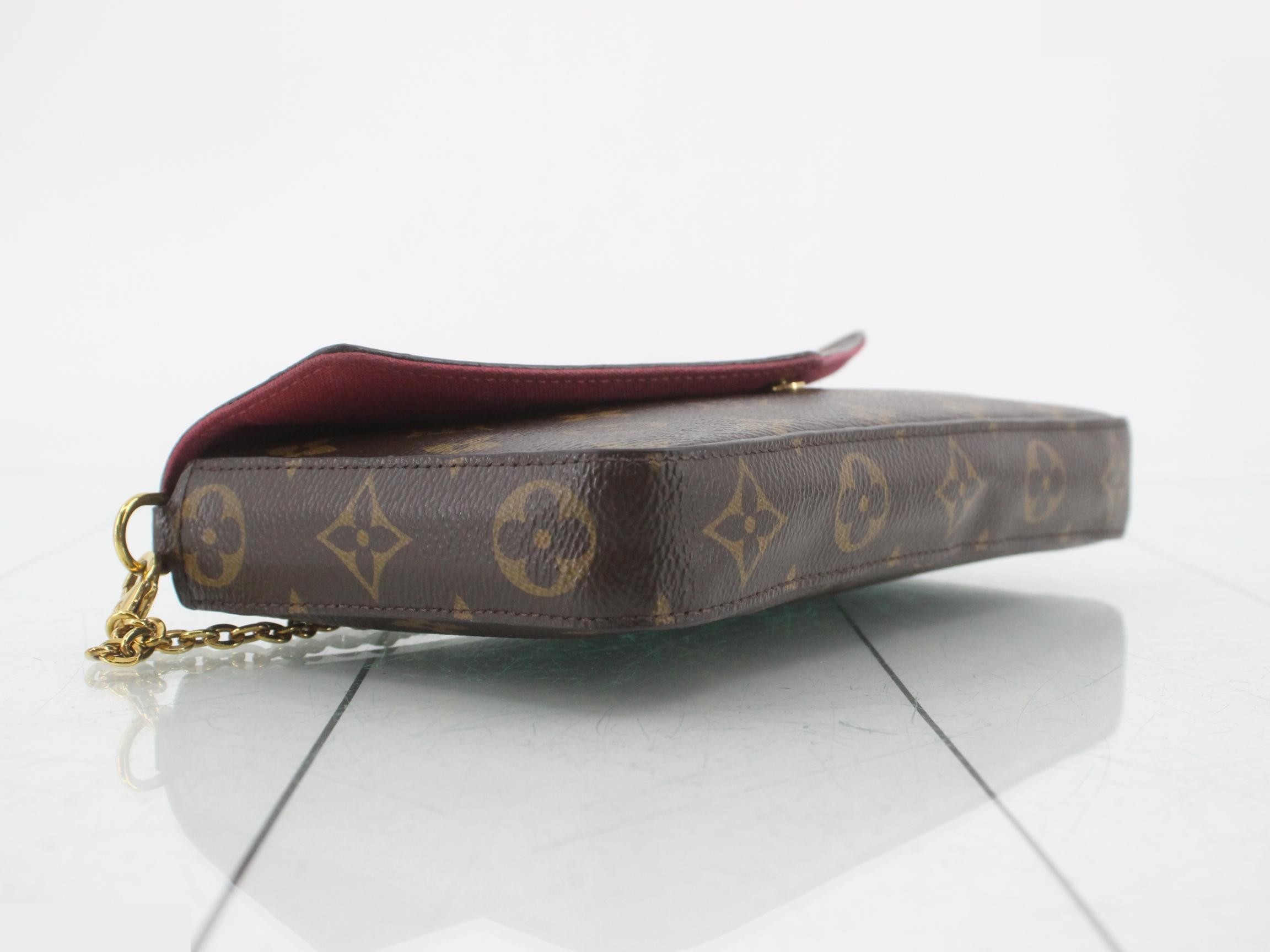 Monogram Pochette Felicie Fuchsia Shoulder Bag — view 5