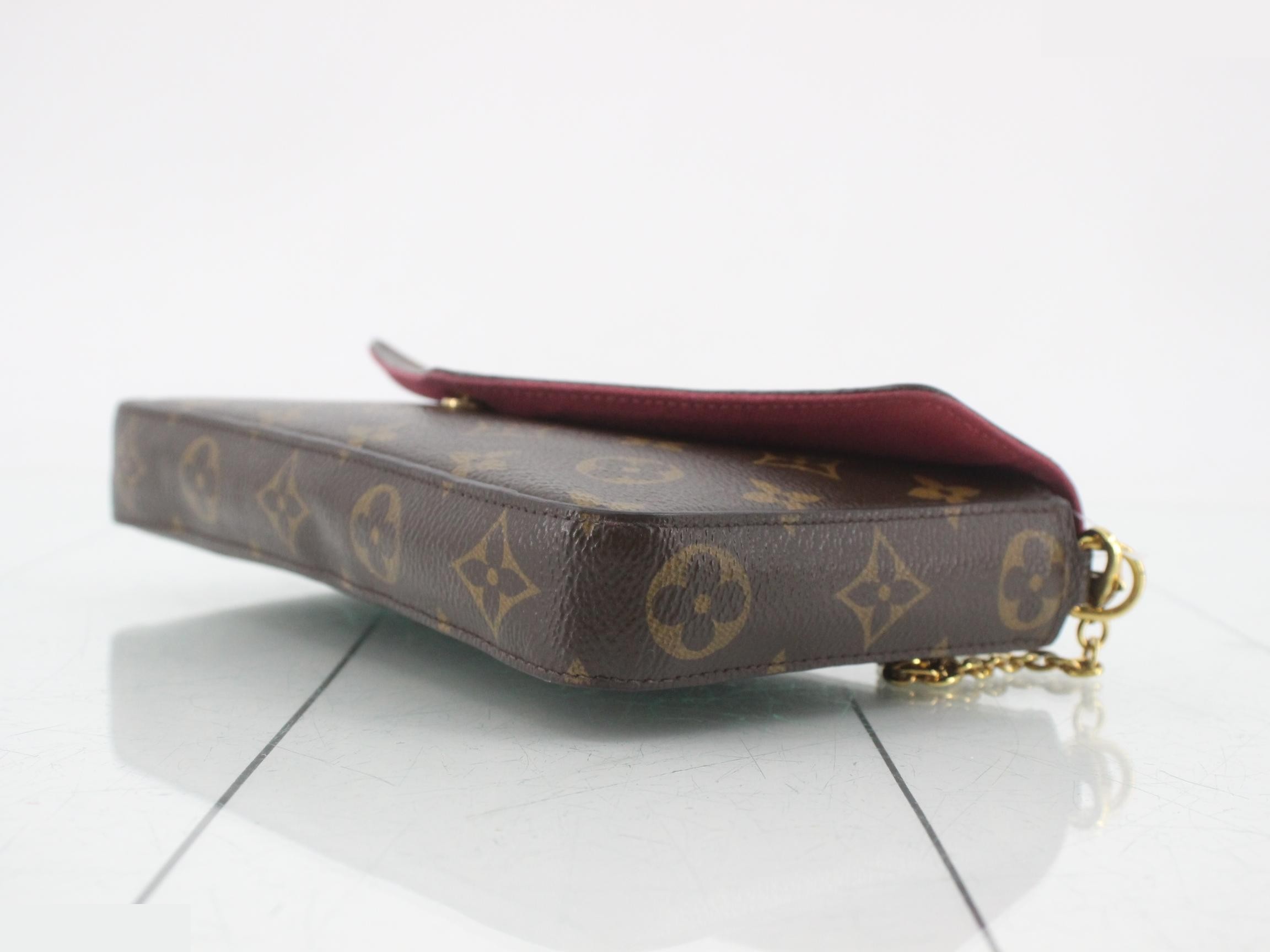 Monogram Pochette Felicie Fuchsia Shoulder Bag — view 6