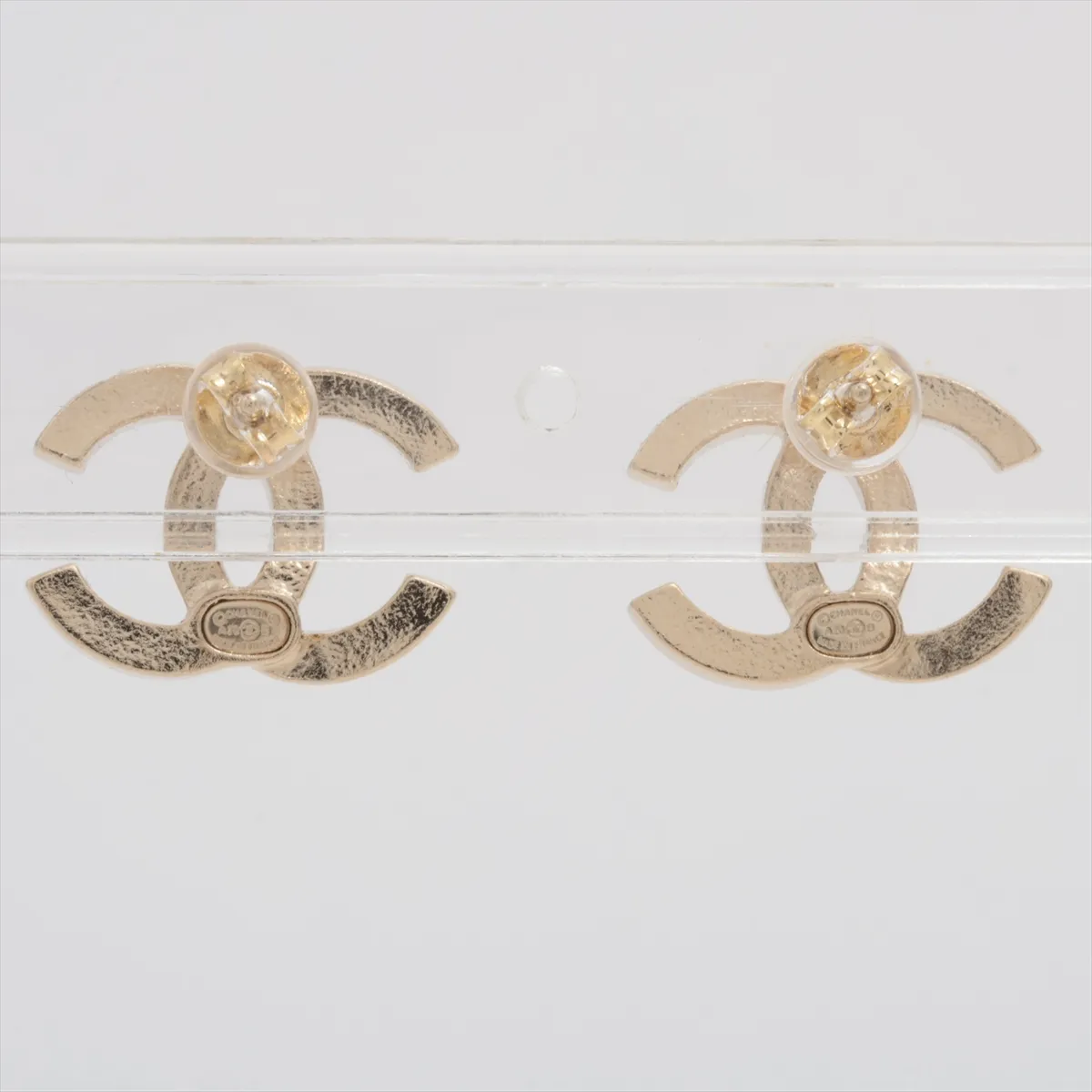 Coco Mark A20B Earrings (Pair) GP x Rhinestone Gold - — view 2