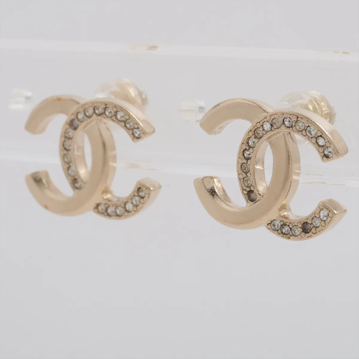 Coco Mark A20B Earrings (Pair) GP x Rhinestone Gold - — view 3