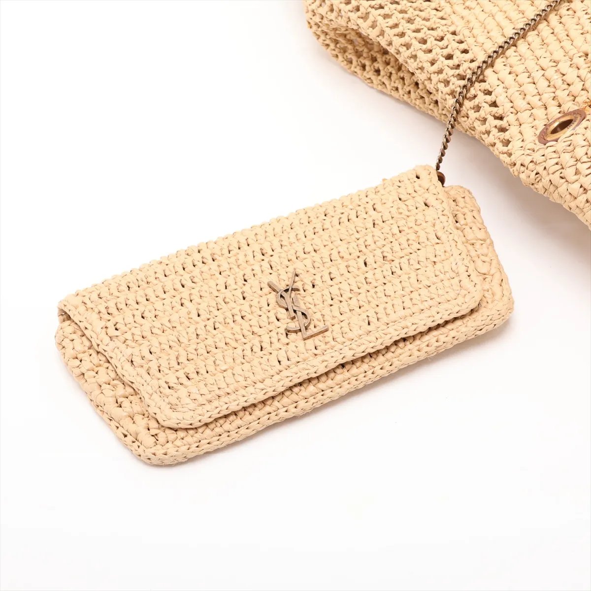 Icare Raffia Tote Bag, Beige, 772191 — view 10