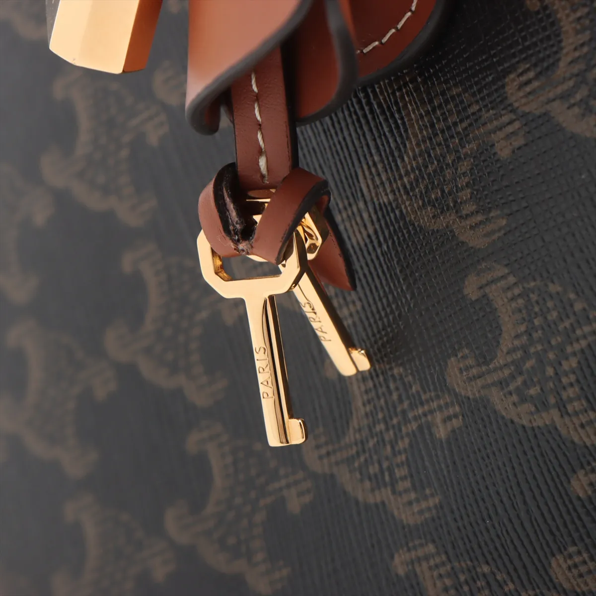 Triomphe Teen Honorin PVC 2WAY Handbag Brown — view 12