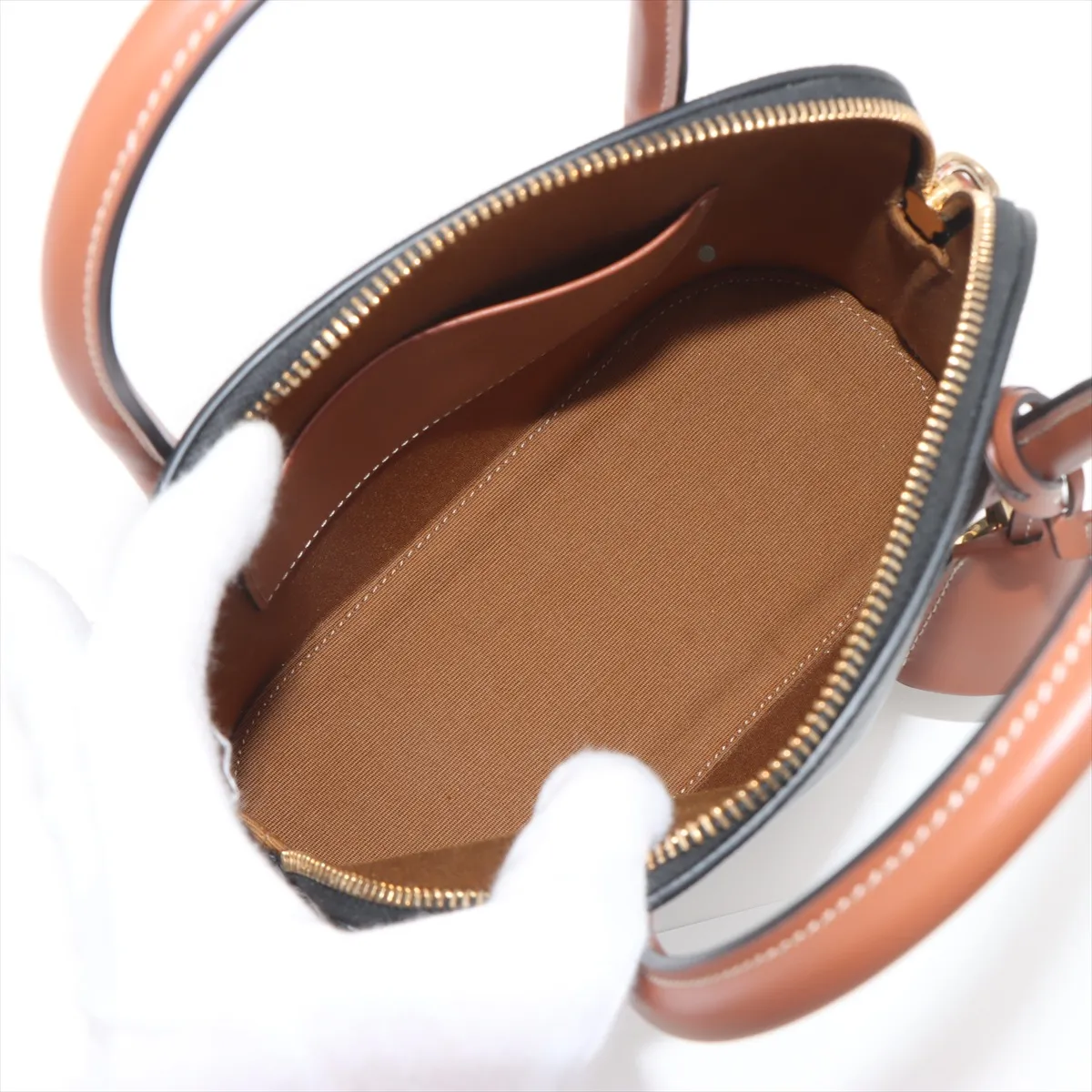 Triomphe Teen Honorin PVC 2WAY Handbag Brown — view 8