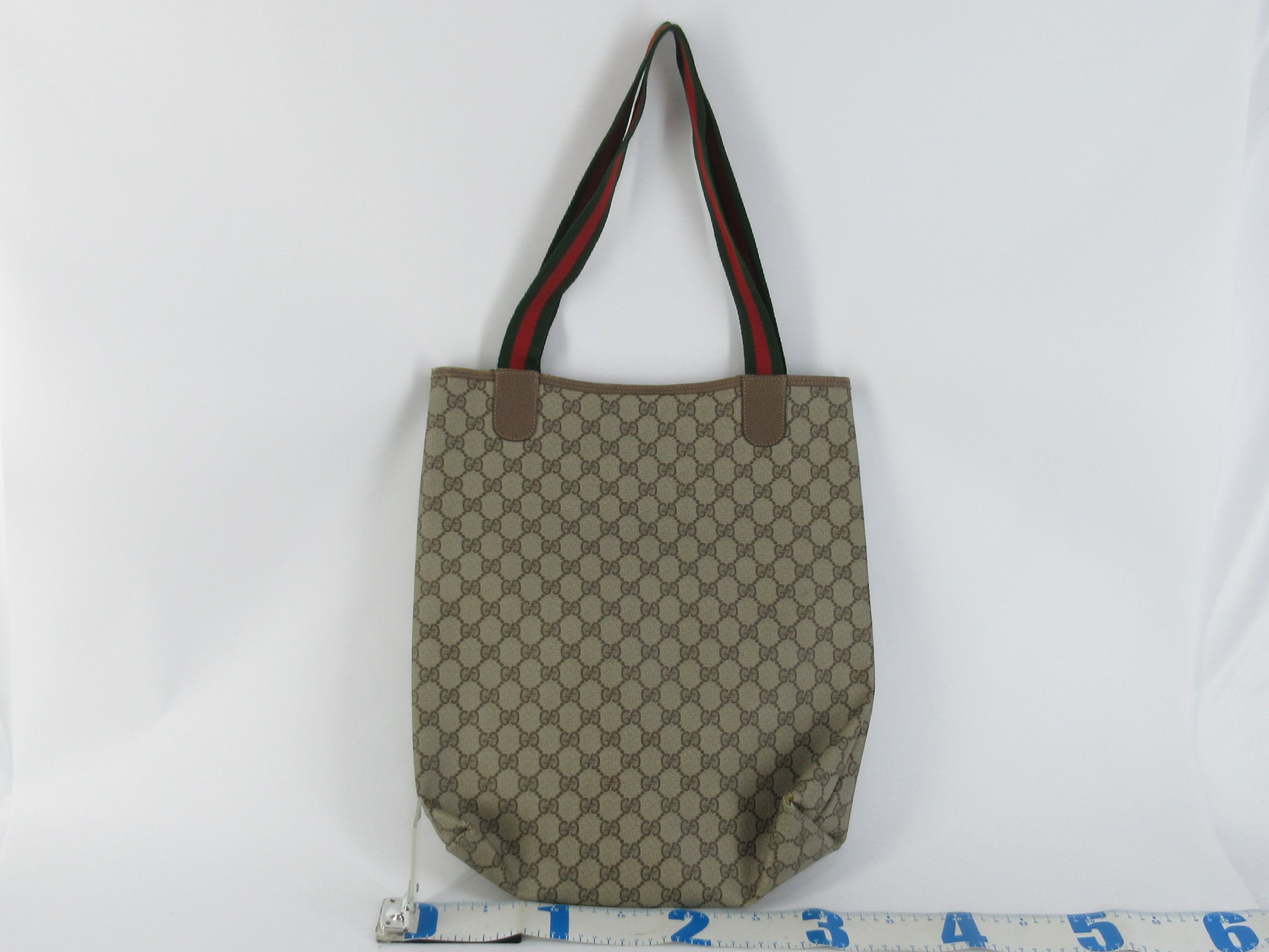GG Supreme Gucci 39 02 003 GG Supreme Sherry Tote Bag PVC Leather Beige Tote Bag — view 2