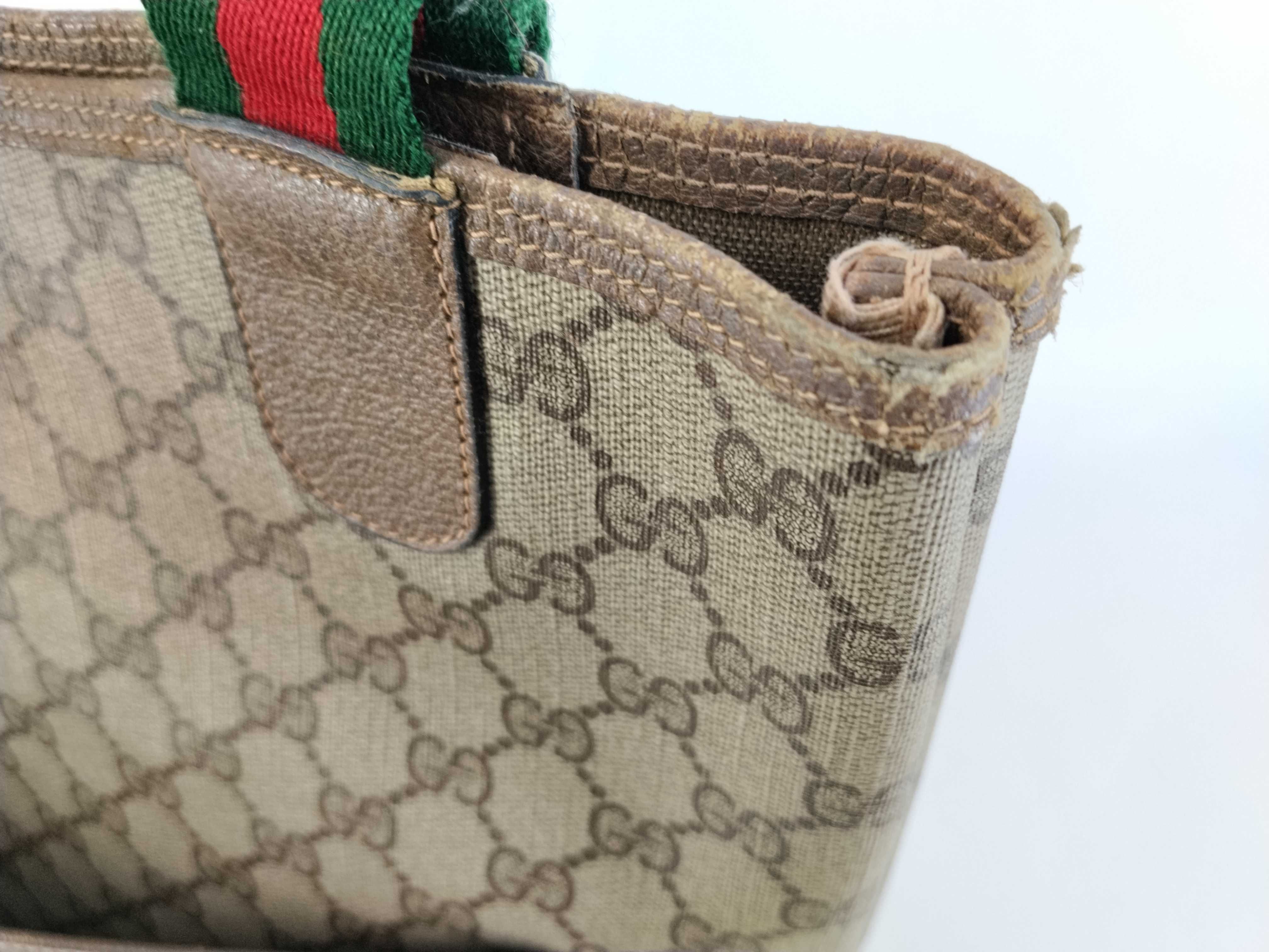 GG Supreme Gucci 39 02 003 GG Supreme Sherry Tote Bag PVC Leather Beige Tote Bag — view 13