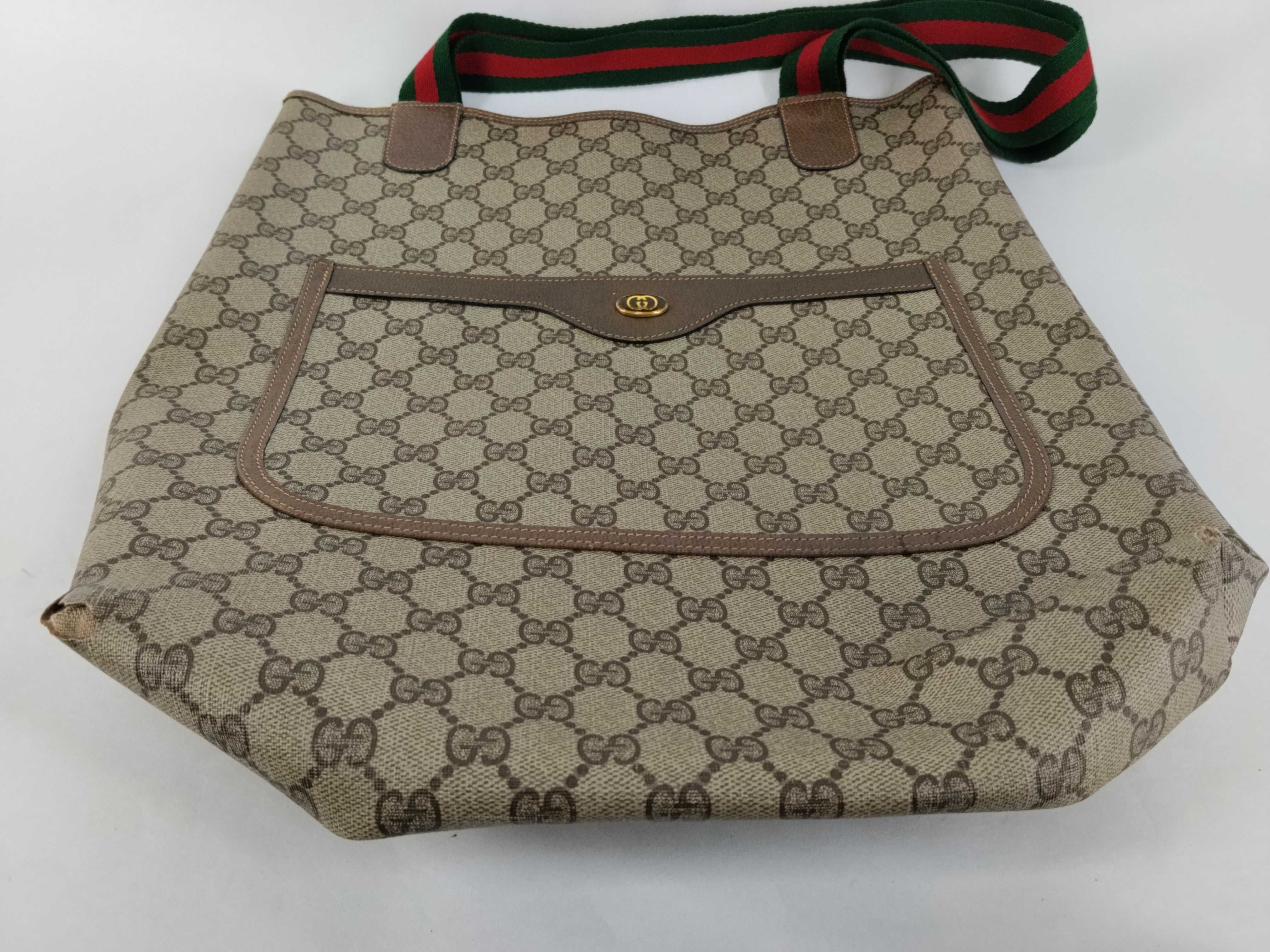 GG Supreme Gucci 39 02 003 GG Supreme Sherry Tote Bag PVC Leather Beige Tote Bag — view 7