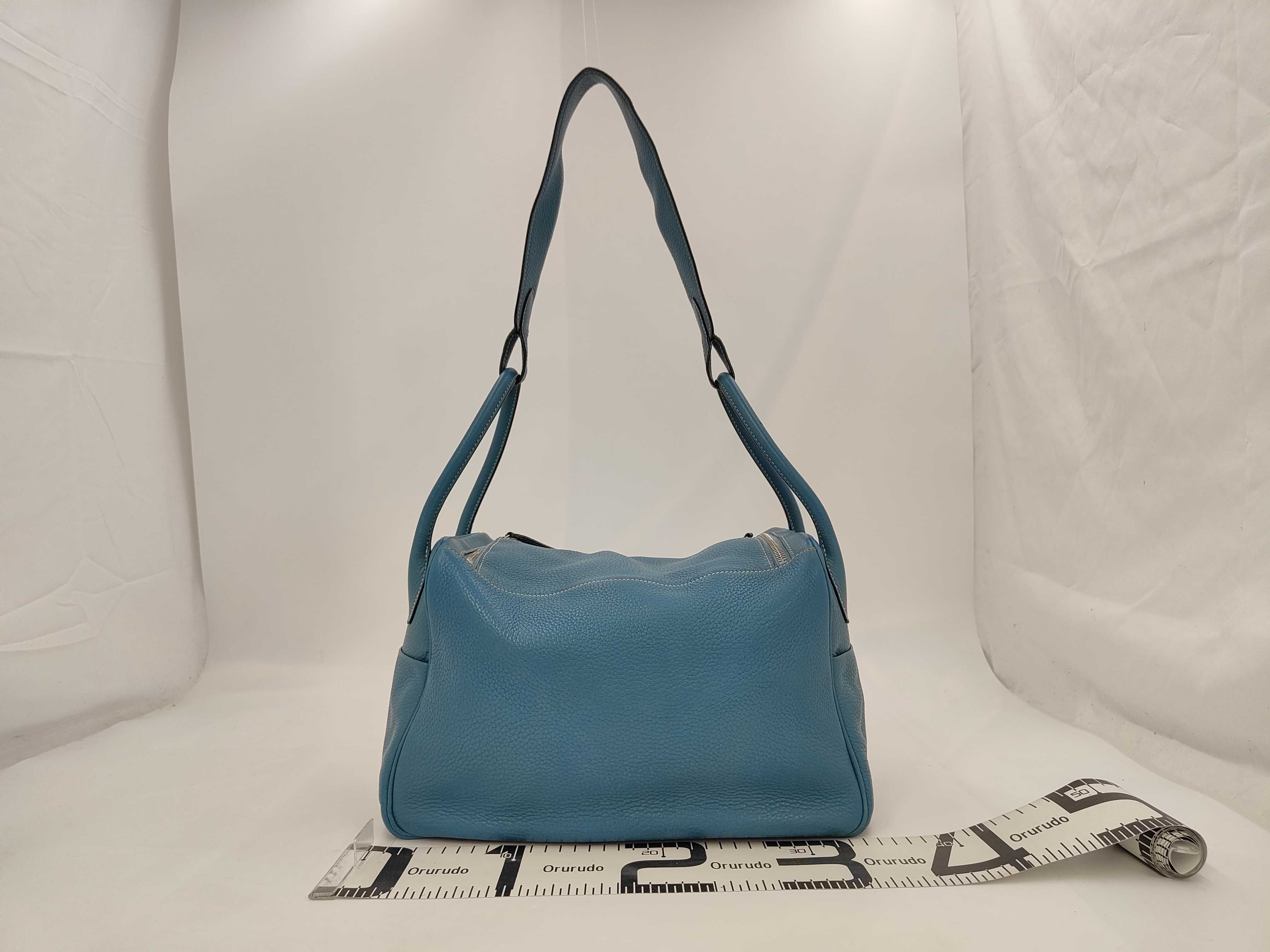 Lindy 34 Light Blue Shoulder Bag Handbag (with stamp) — view 2