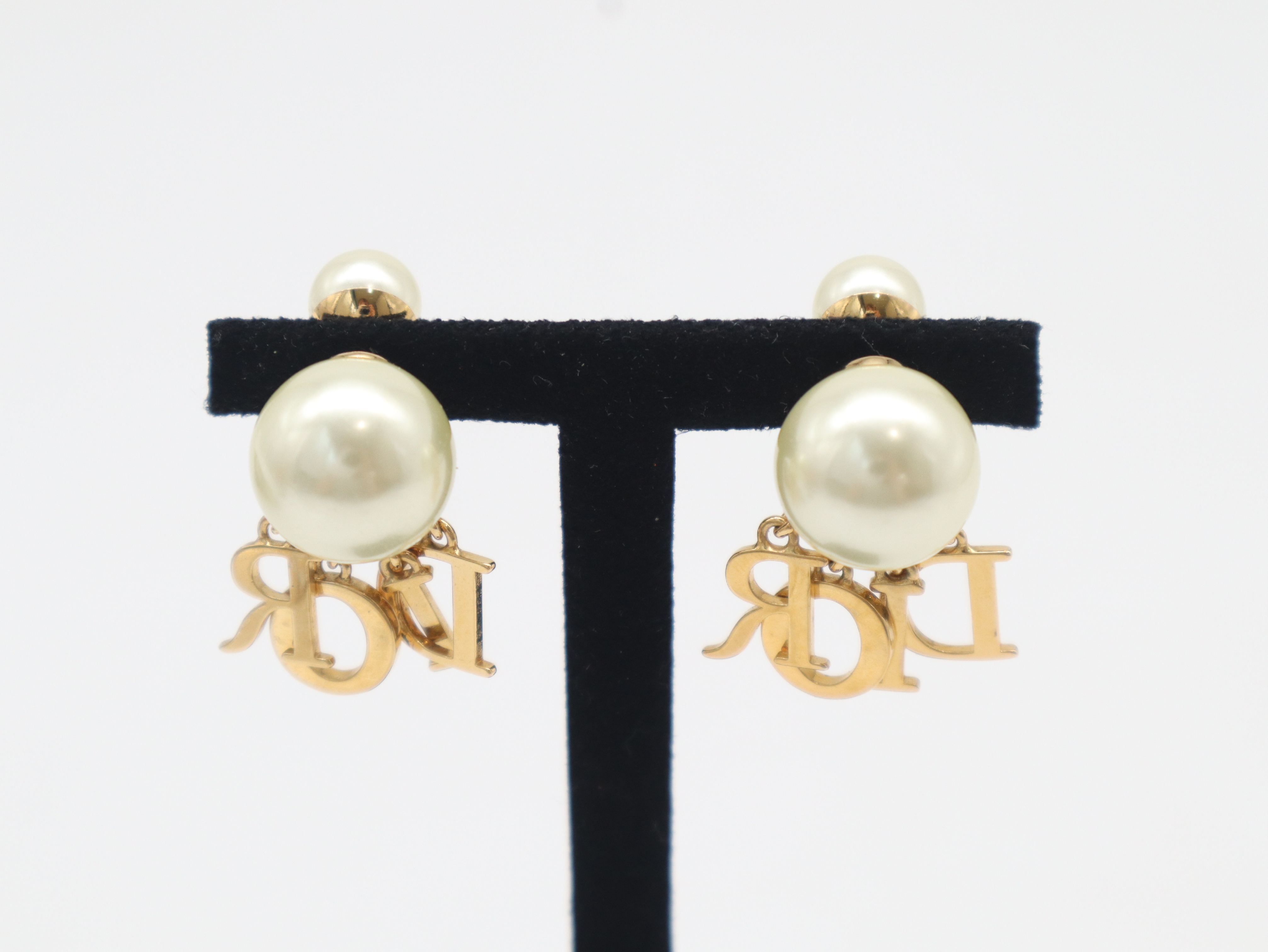 Rhinestone Tribal Pearl Earrings — view 2