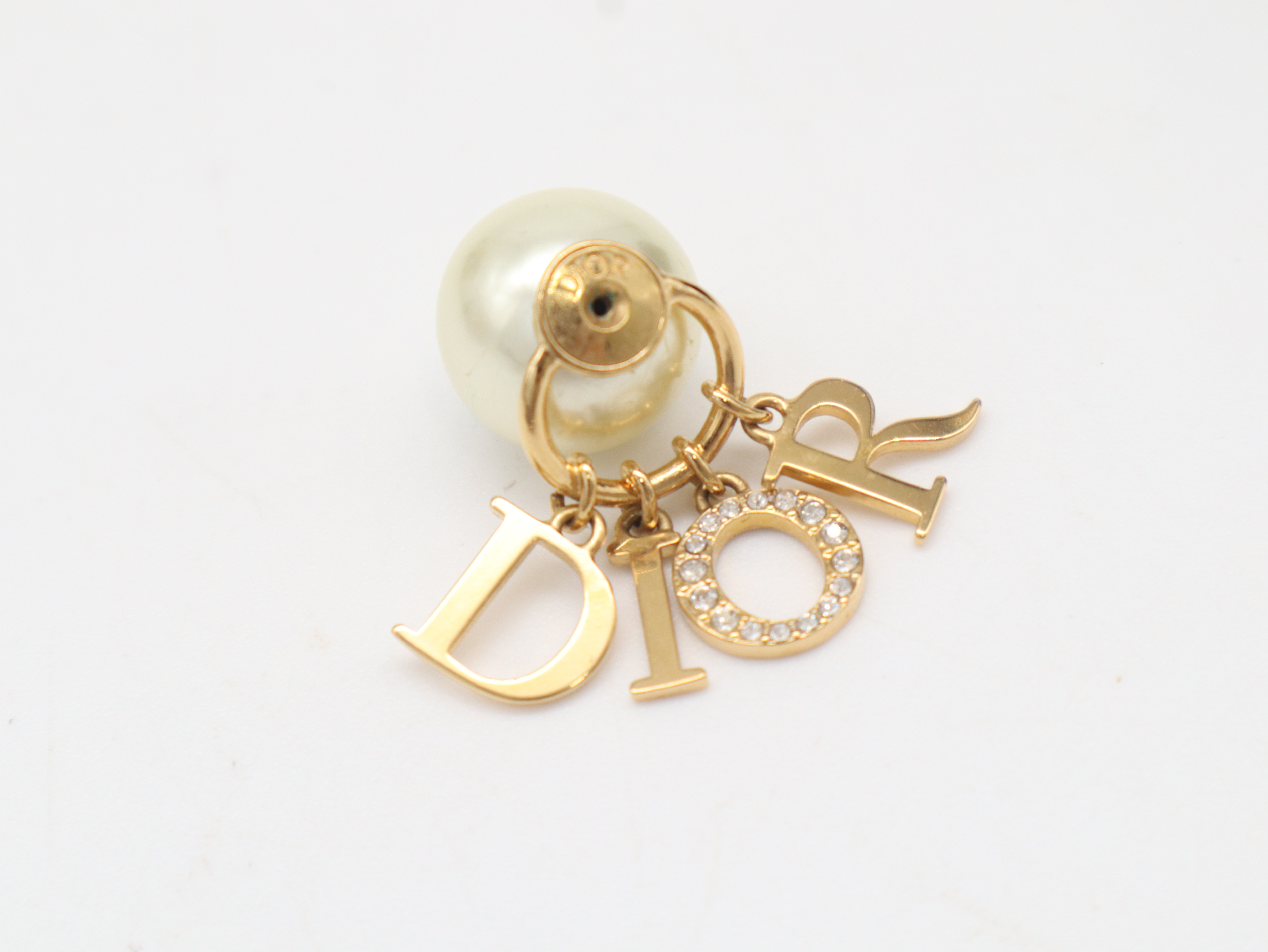 Rhinestone Tribal Pearl Earrings — view 4