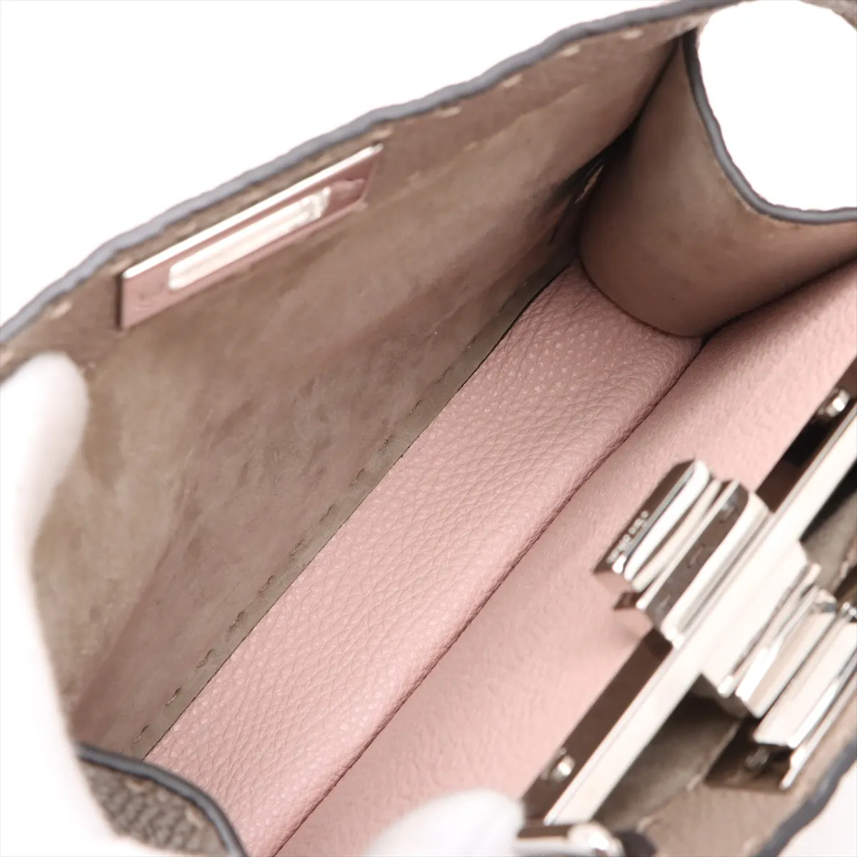 Peekaboo Ic You Small Leather 2WAY Handbag Greige 8BN327 — view 8