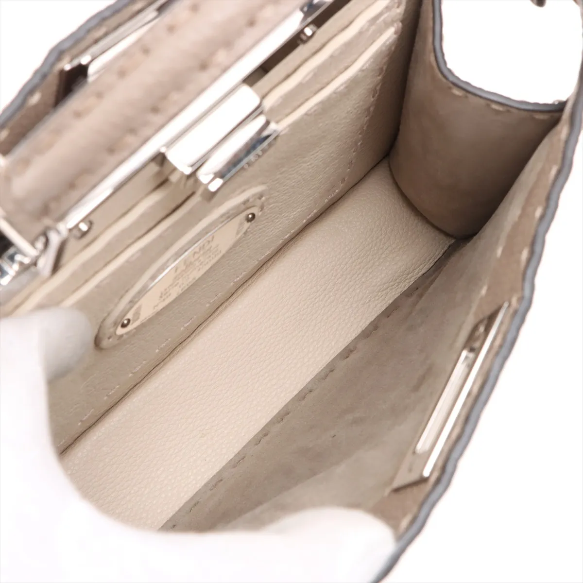 Peekaboo Ic You Small Leather 2WAY Handbag Greige 8BN327 — view 9