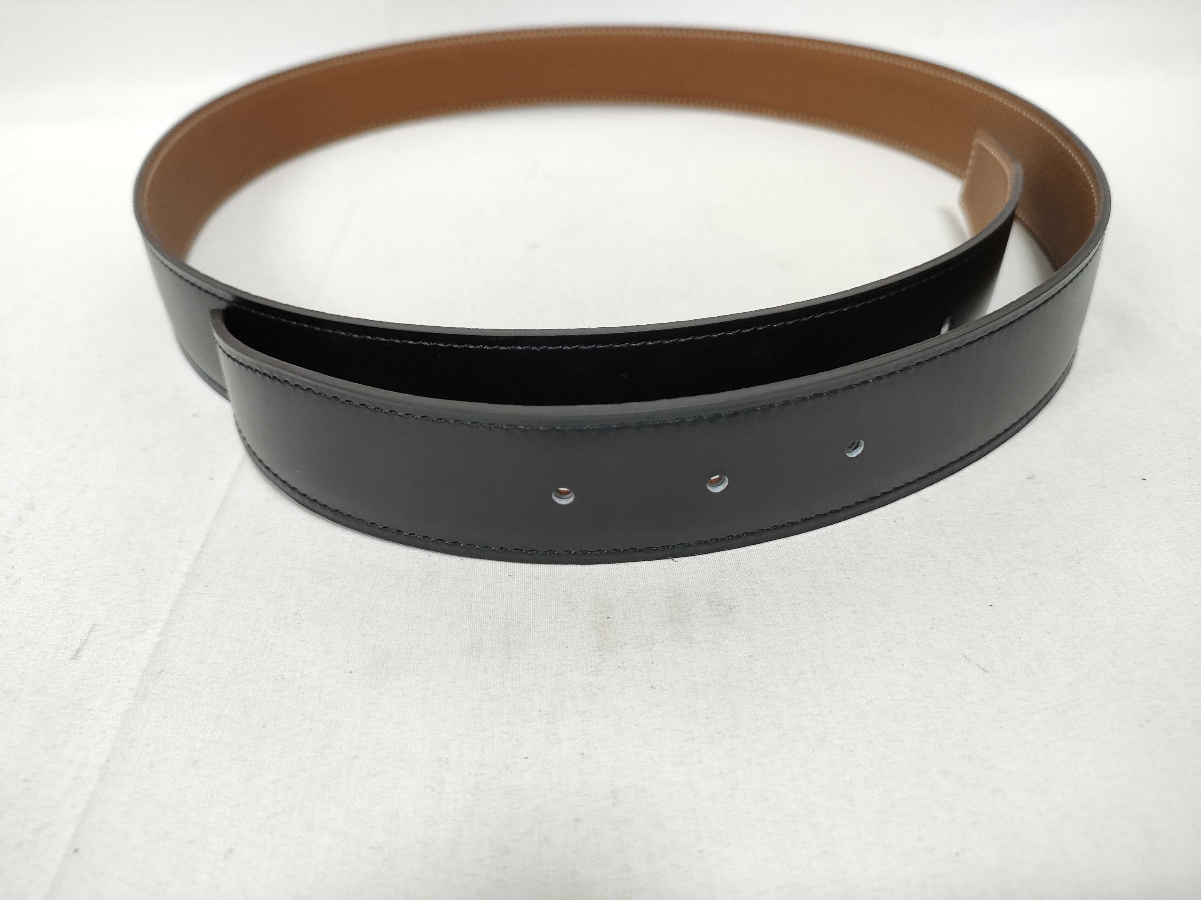 H-belt 90 Box calf x Togo belt — view 5