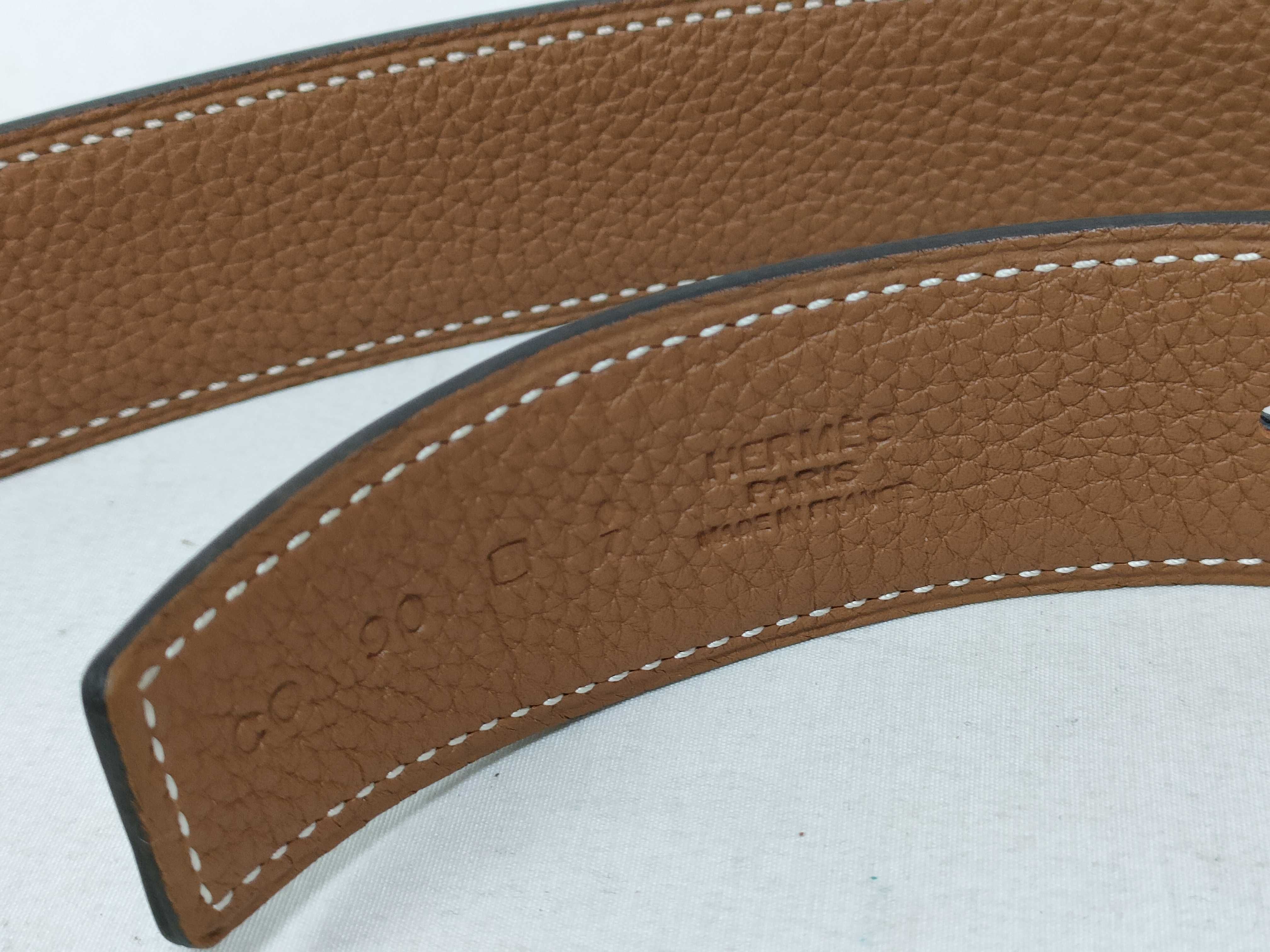 H-belt 90 Box calf x Togo belt — view 6