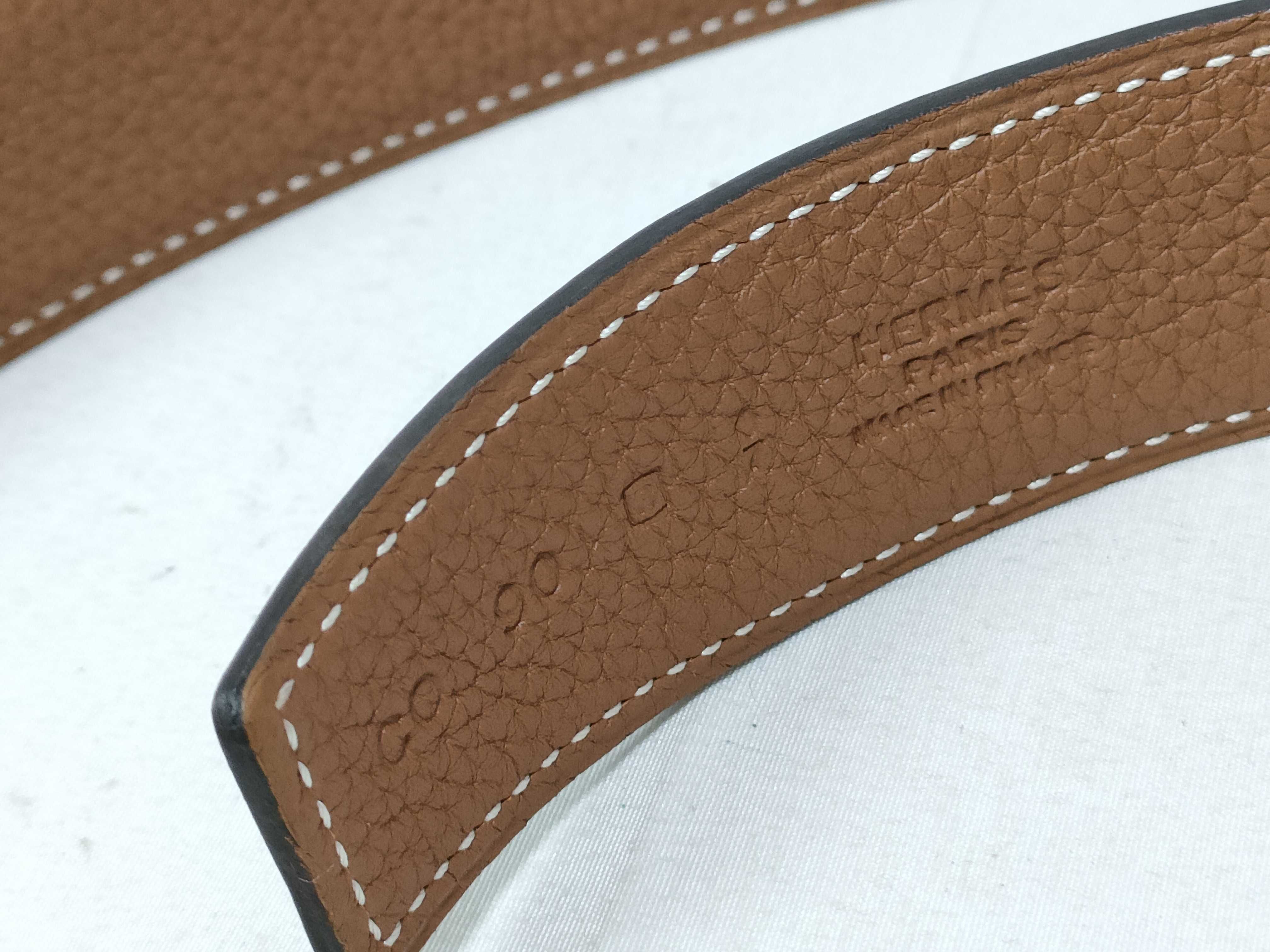 H-belt 90 Box calf x Togo belt — view 7