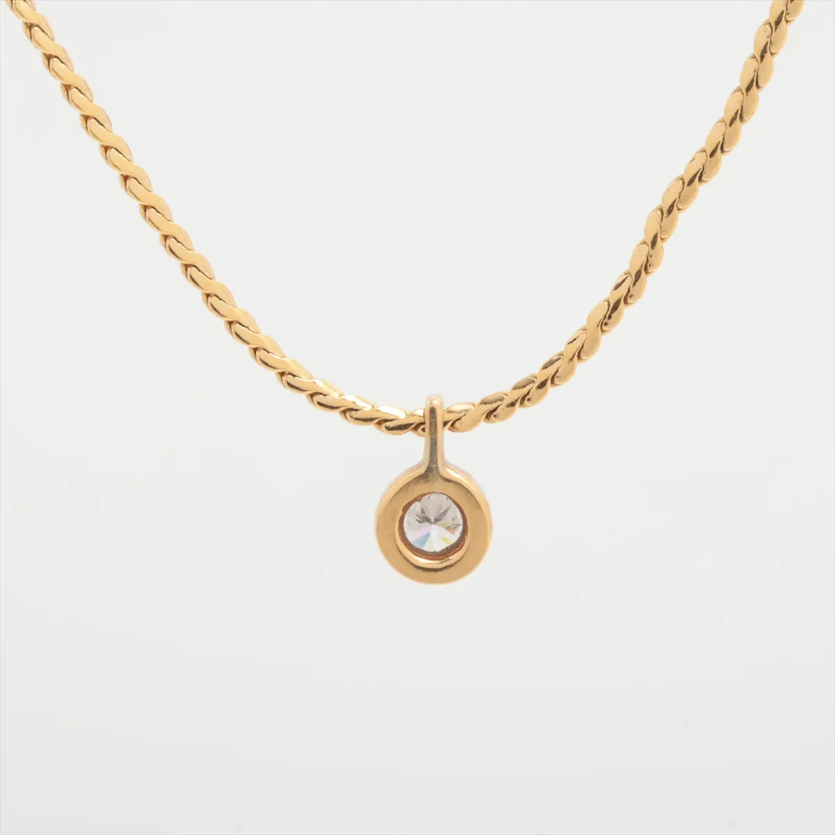 necklace, GP x rhinestones, gold, — view 2