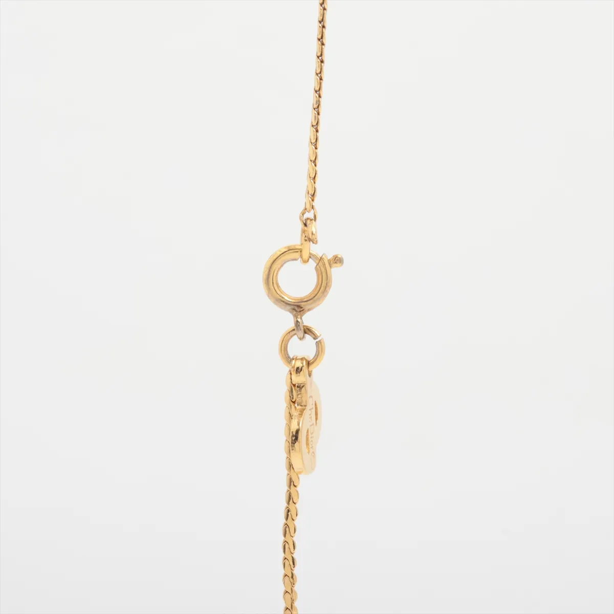 necklace, GP x rhinestones, gold, — view 3