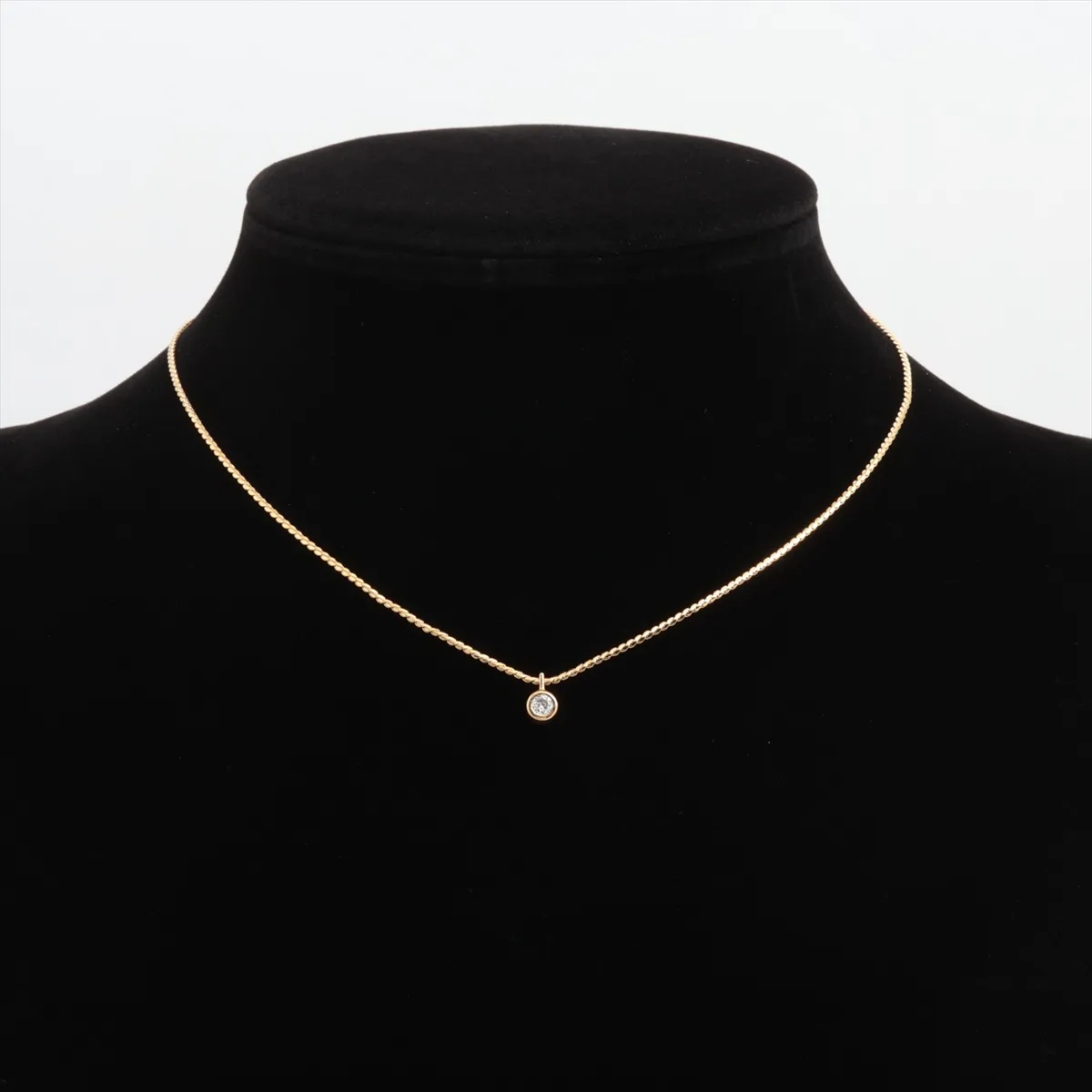 necklace, GP x rhinestones, gold, — view 5
