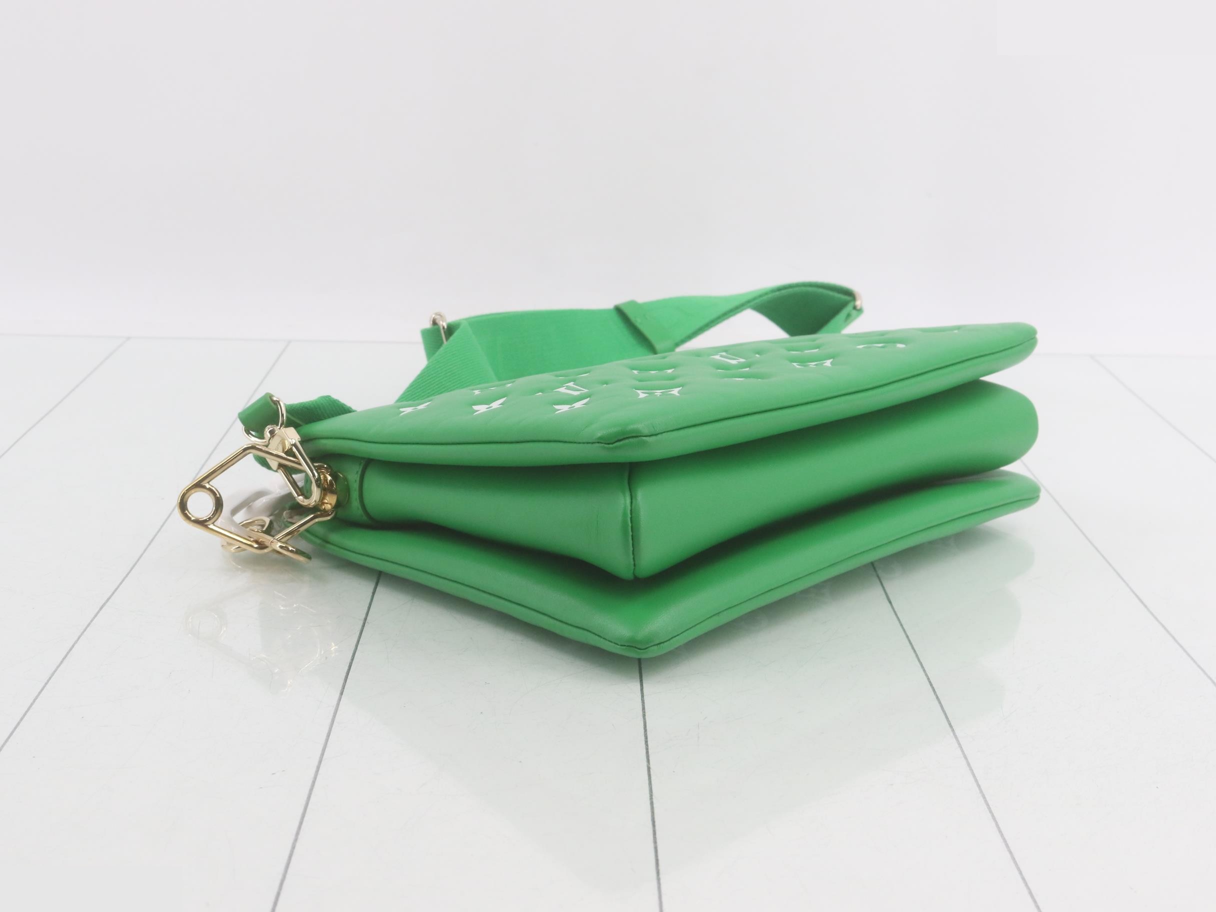Embossed Couch Monogram Green Shoulder Bag — view 5