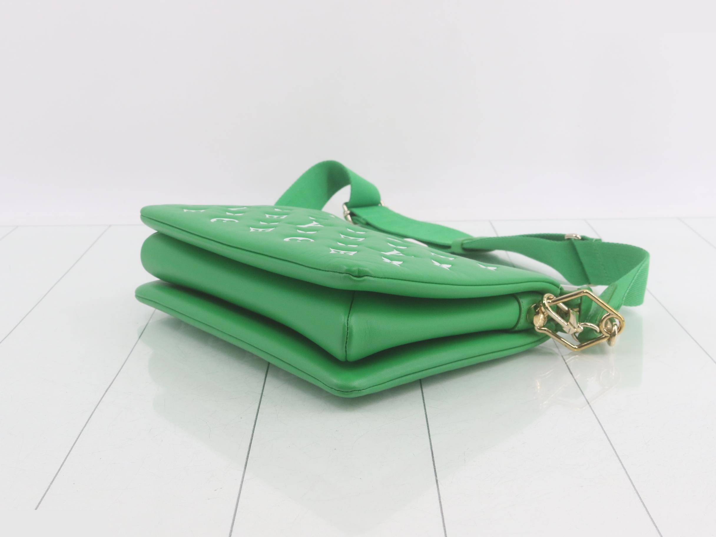 Embossed Couch Monogram Green Shoulder Bag — view 6