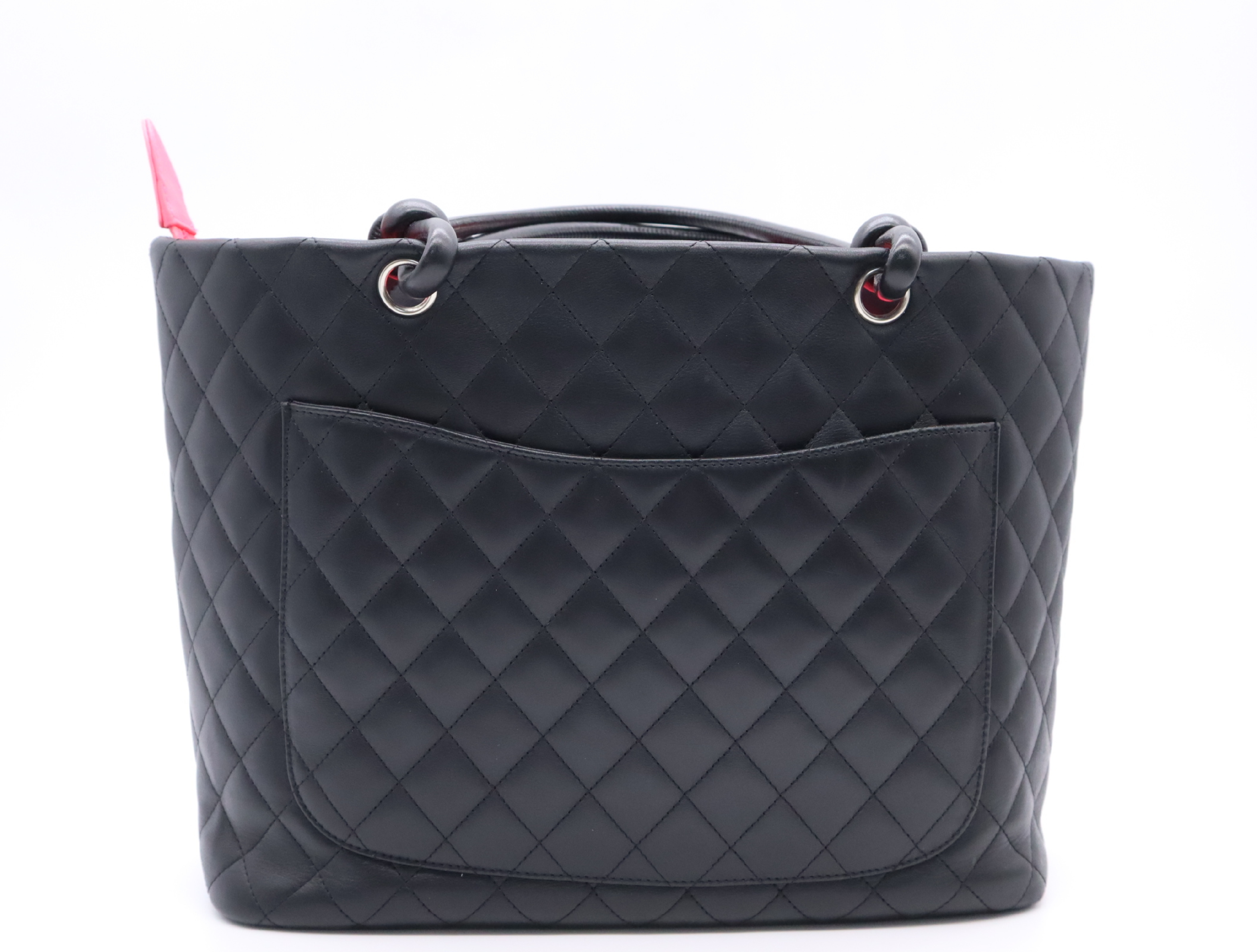 A25169 Lambskin Cambon Line Coco Mark Large Tote Bag Black with Guarantee Card and Seal 11387864 Tote Bag — view 2