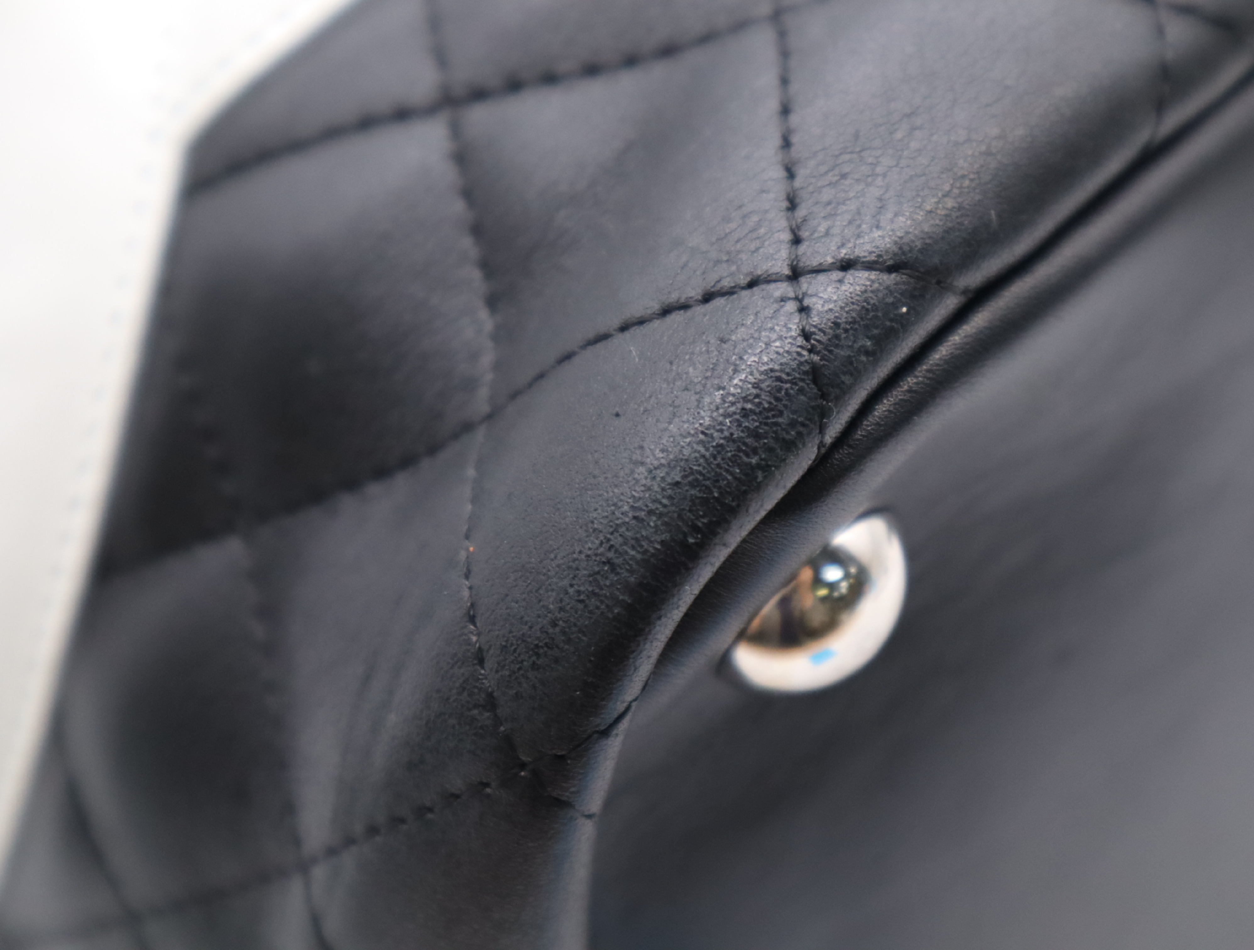 A25169 Lambskin Cambon Line Coco Mark Large Tote Bag Black with Guarantee Card and Seal 11387864 Tote Bag — view 6