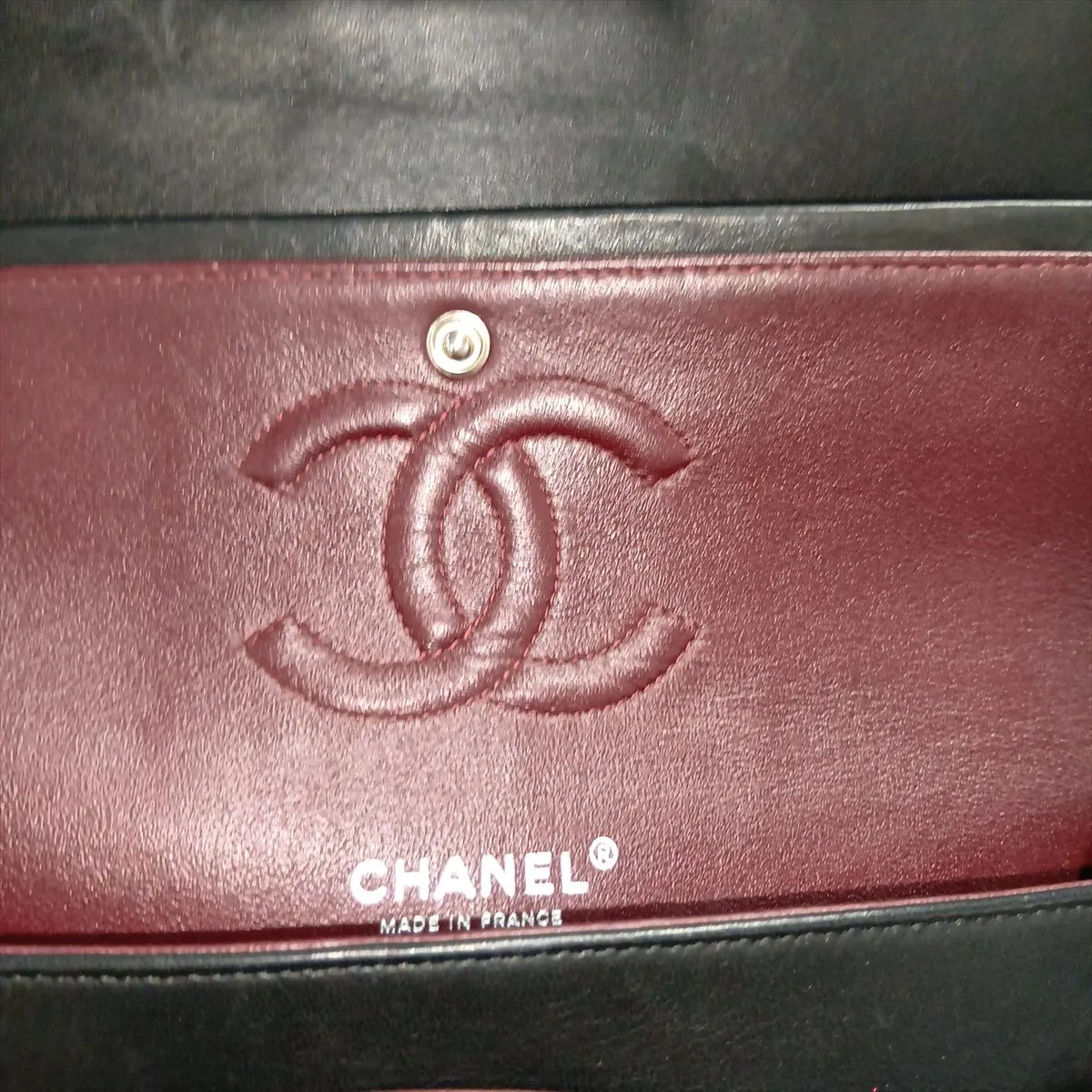 [Individually packaged] Chanel Matelassé 25 Lambskin Double Flap Double Chain Bag, Black with Silver Hardware, 16314028, Serial Number 16, A01112 — view 11