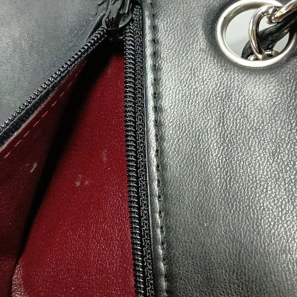 [Individually packaged] Chanel Matelassé 25 Lambskin Double Flap Double Chain Bag, Black with Silver Hardware, 16314028, Serial Number 16, A01112 — view 13