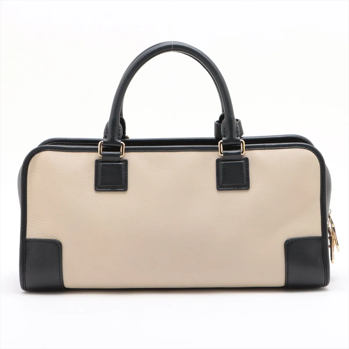 Amazona 36 Leather Handbag Beige x Black — view 2