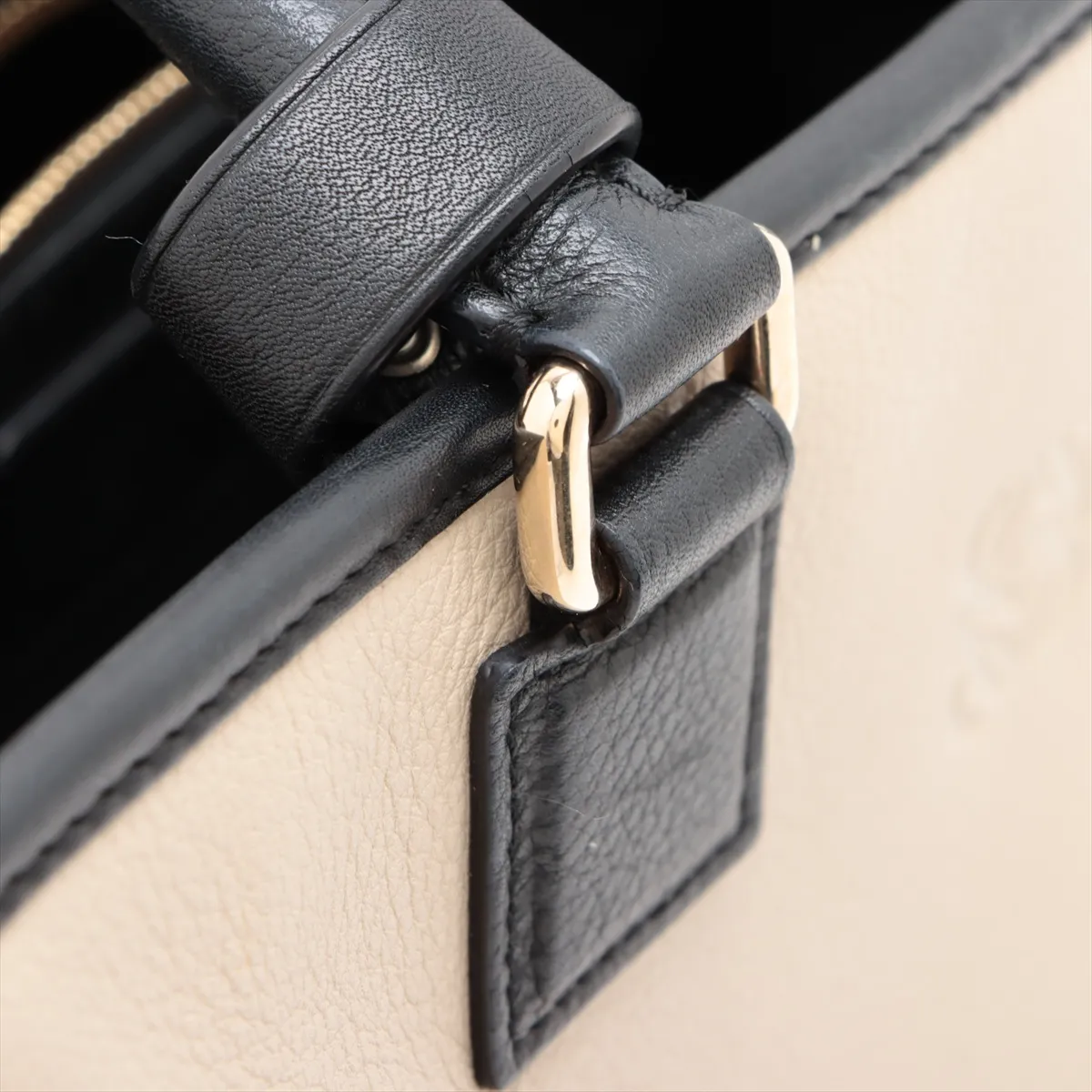 Amazona 36 Leather Handbag Beige x Black — view 11