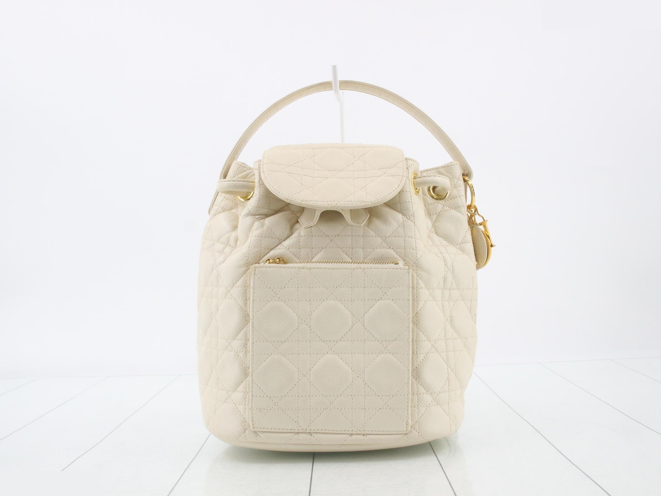 Leather mini backpack, white