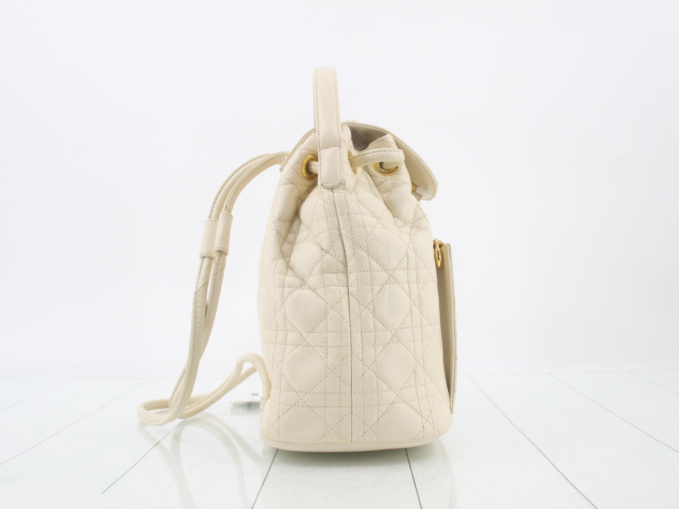 Leather mini backpack, white — view 4