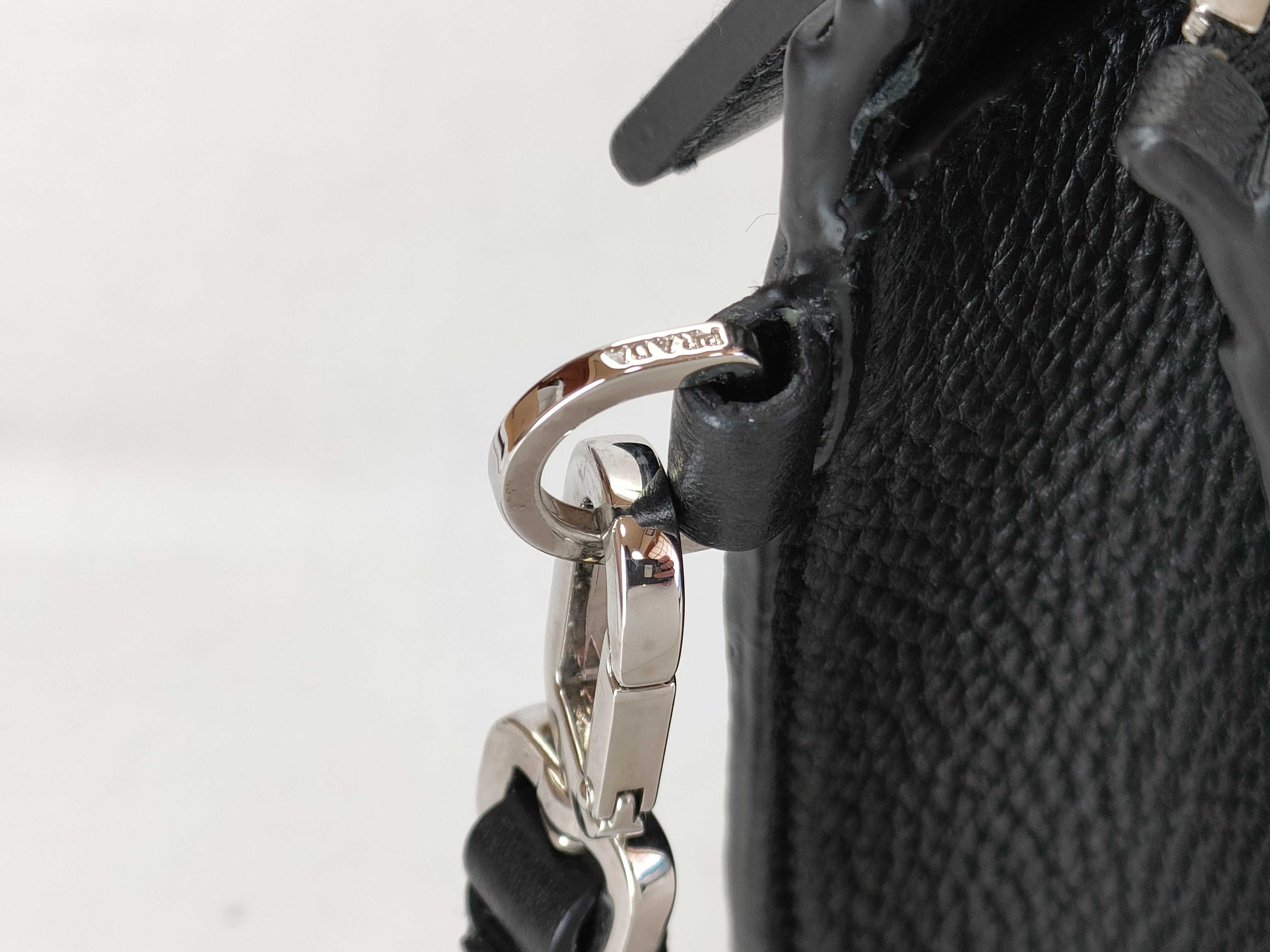 Vitello Leather Clutch Bag, Black, 2VF006 (Clutch Bag) — view 5