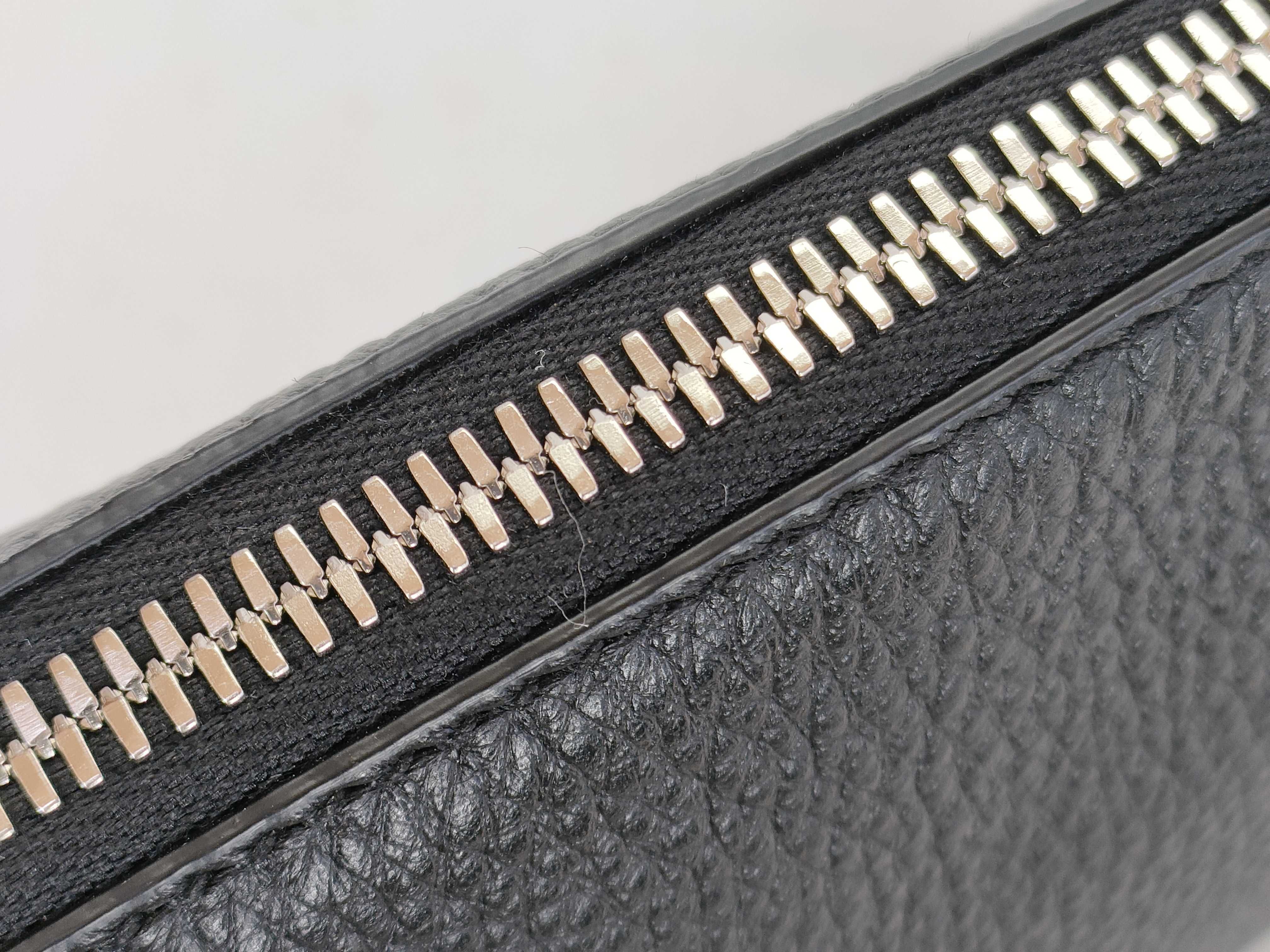 Vitello Leather Clutch Bag, Black, 2VF006 (Clutch Bag) — view 6