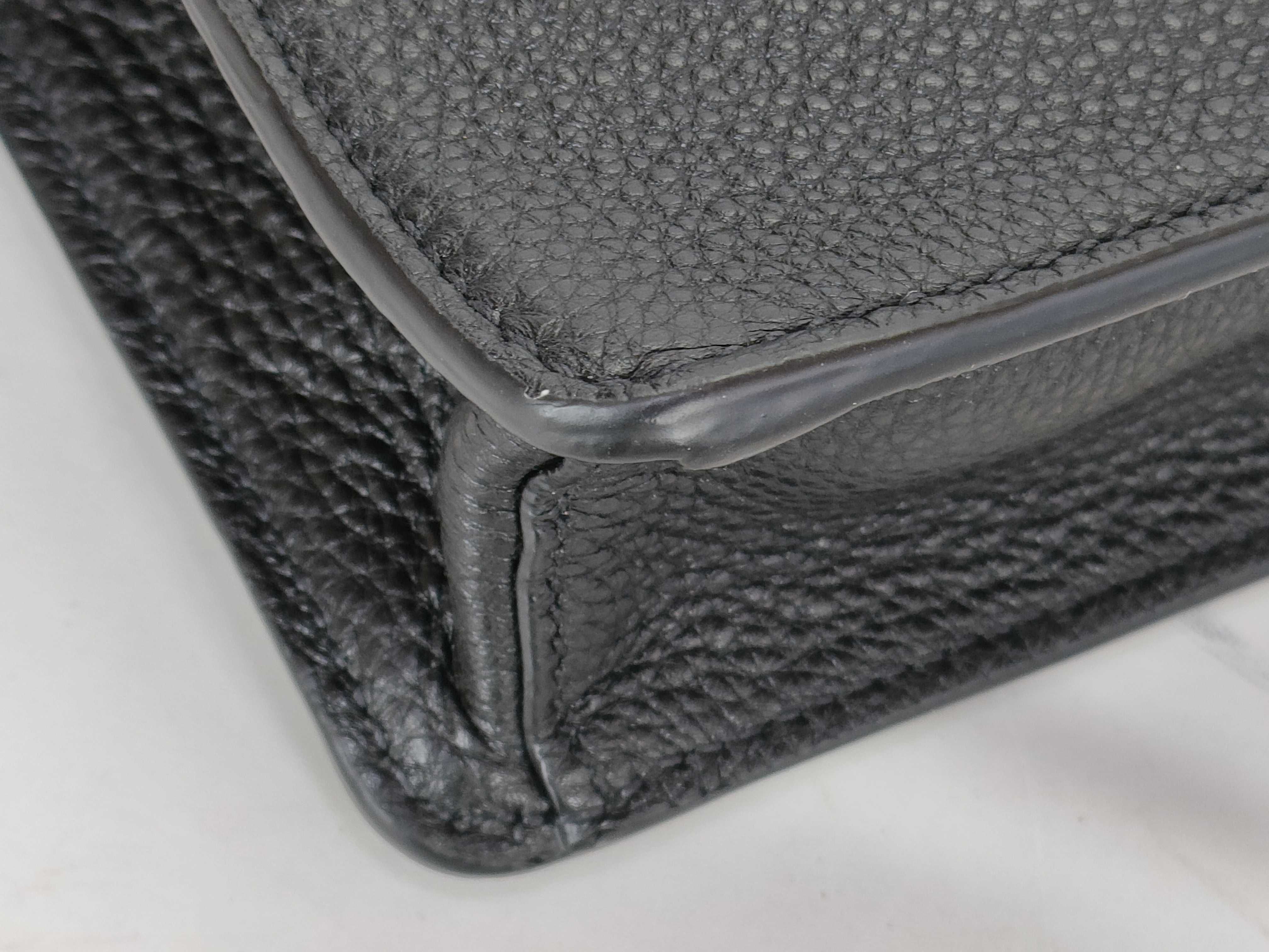Vitello Leather Clutch Bag, Black, 2VF006 (Clutch Bag) — view 7