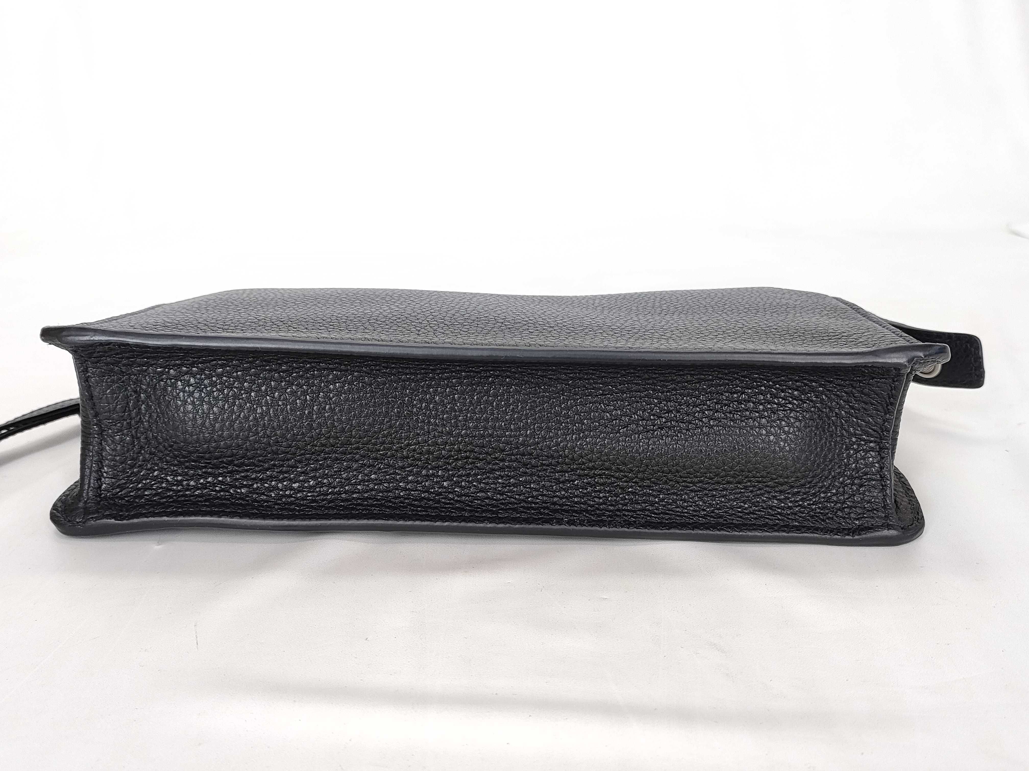 Vitello Leather Clutch Bag, Black, 2VF006 (Clutch Bag) — view 8