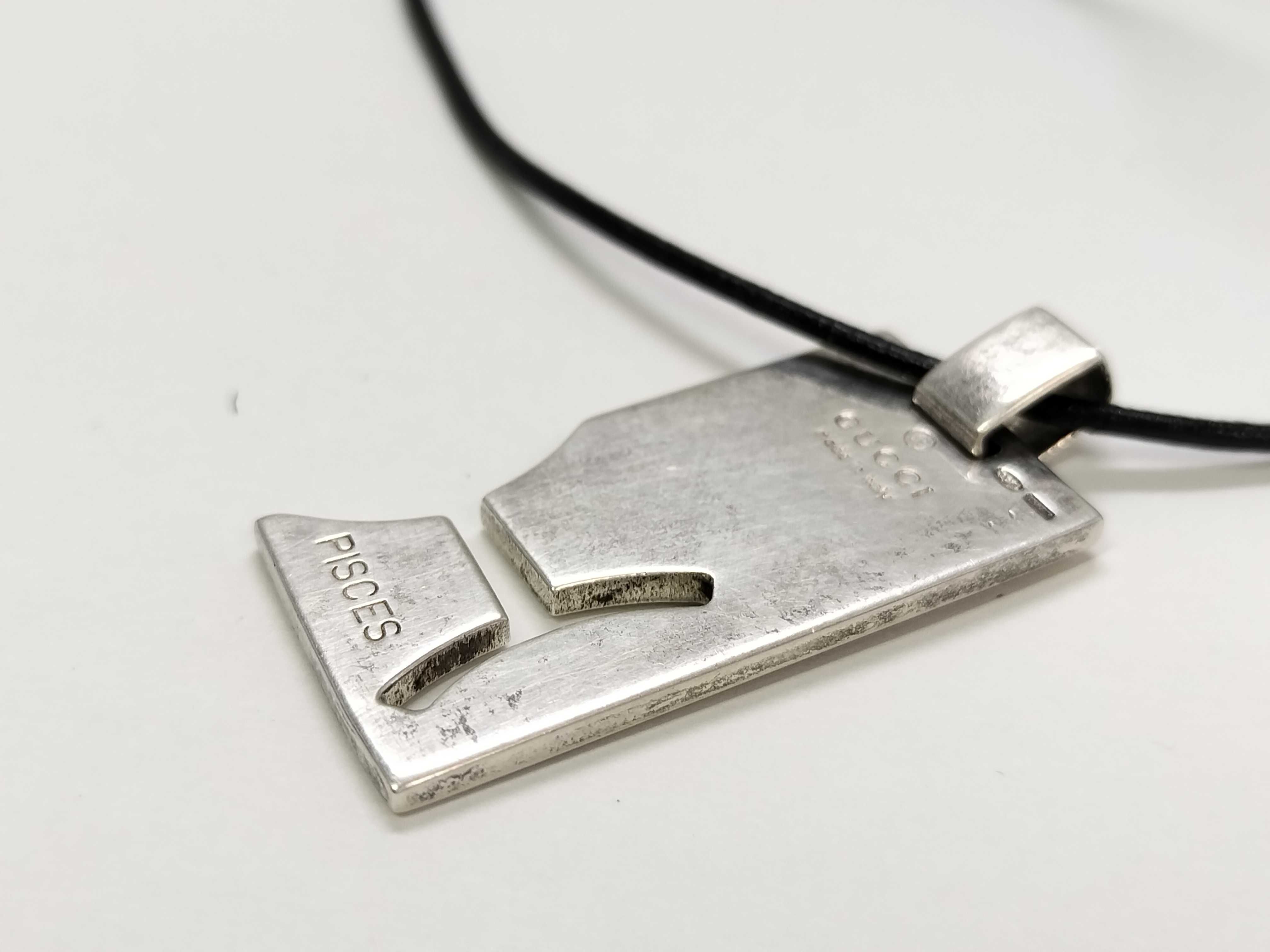necklace, Pisces zodiac plate, SV925, 14.1g. — view 3