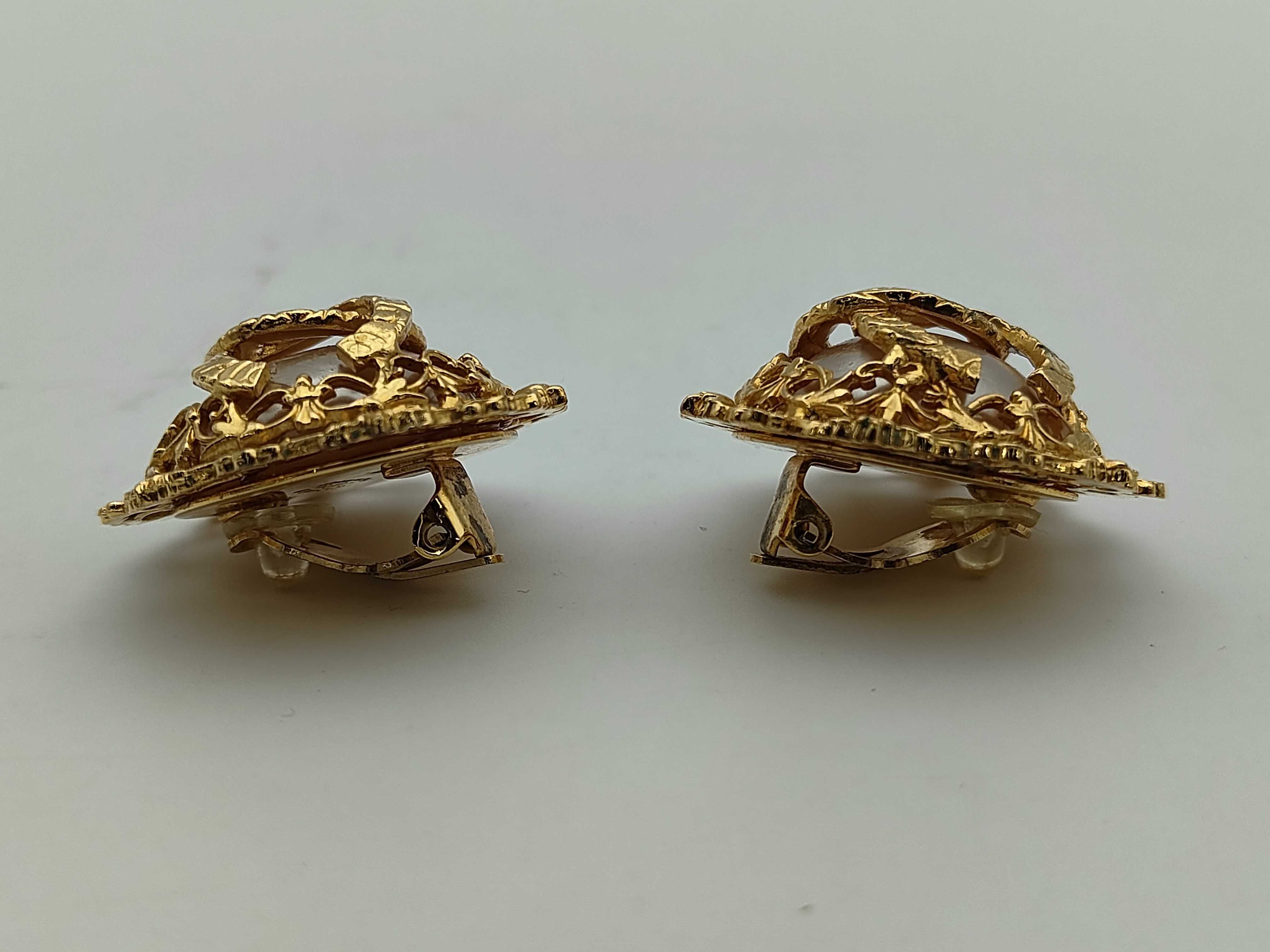 Coco Mark Gold Pearl Earrings — view 3