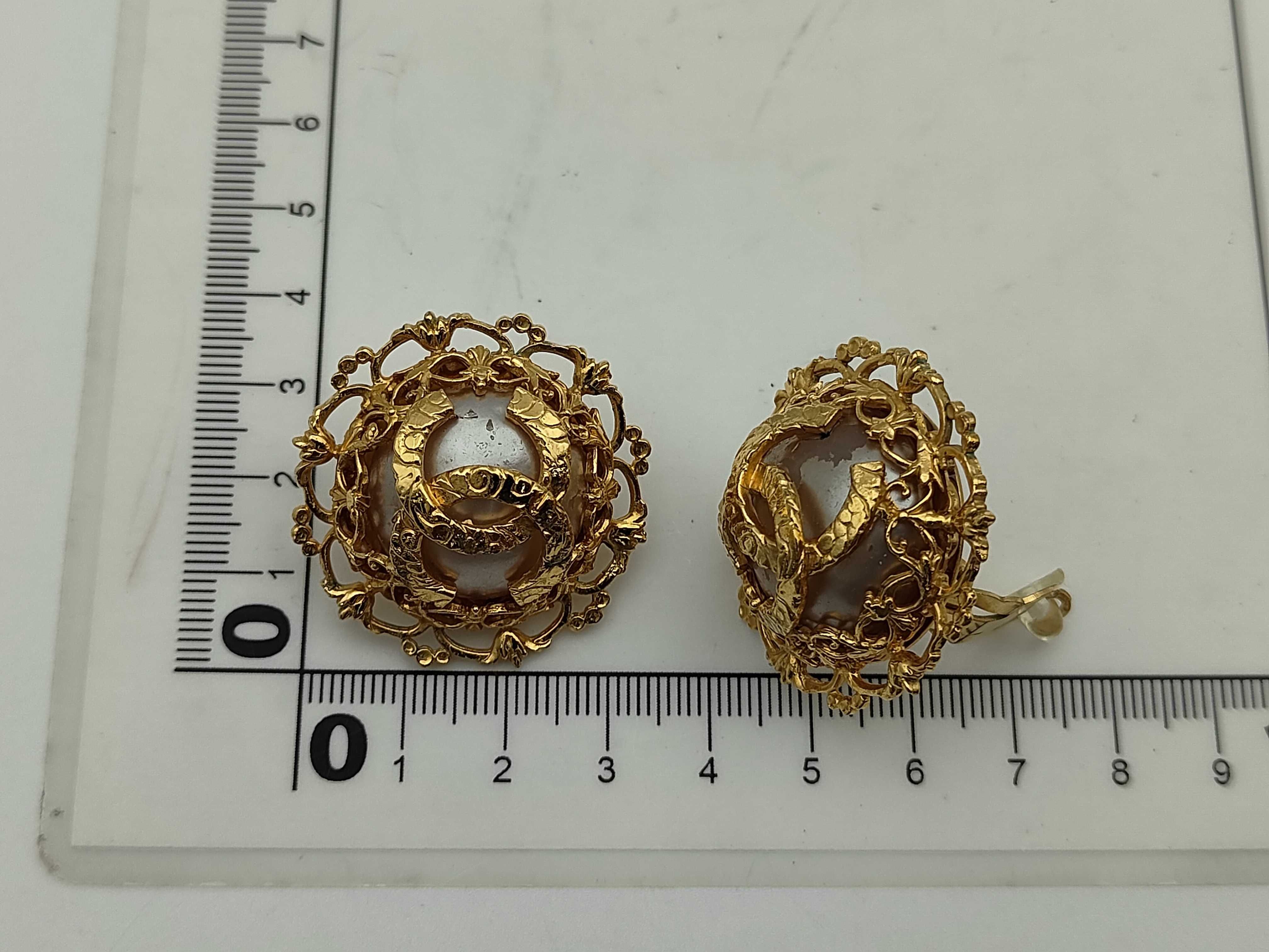 Coco Mark Gold Pearl Earrings — view 6