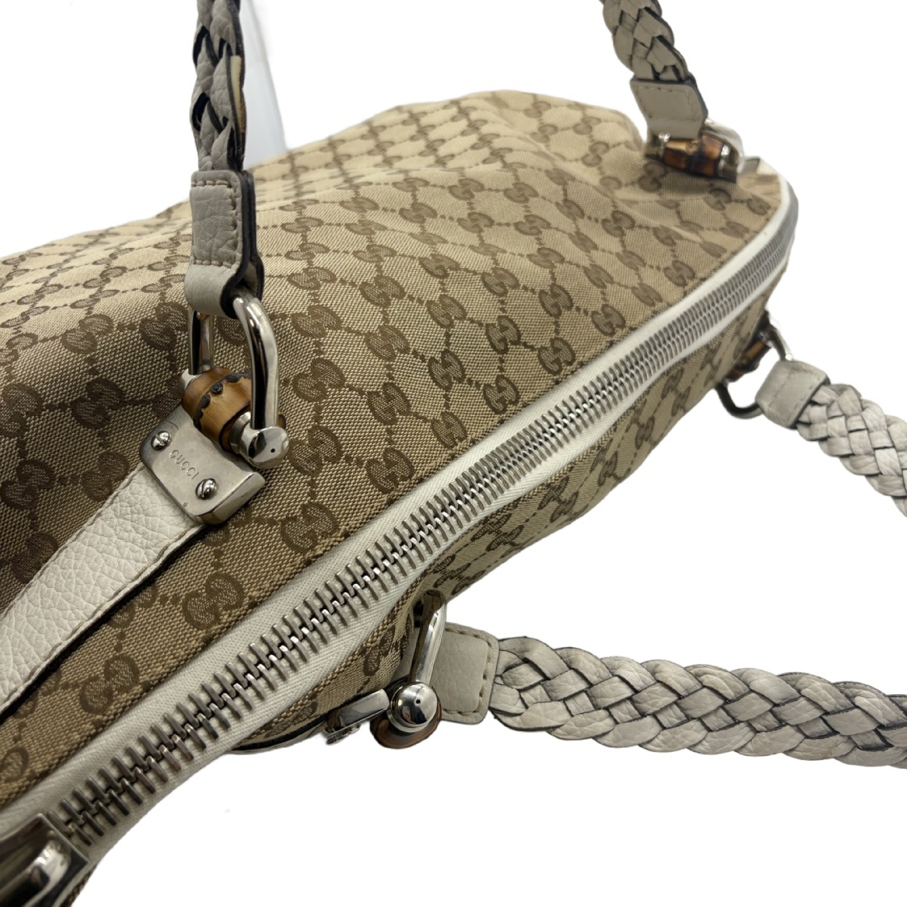 GG Canvas Braided Handle Handbag Tote Bag — view 10