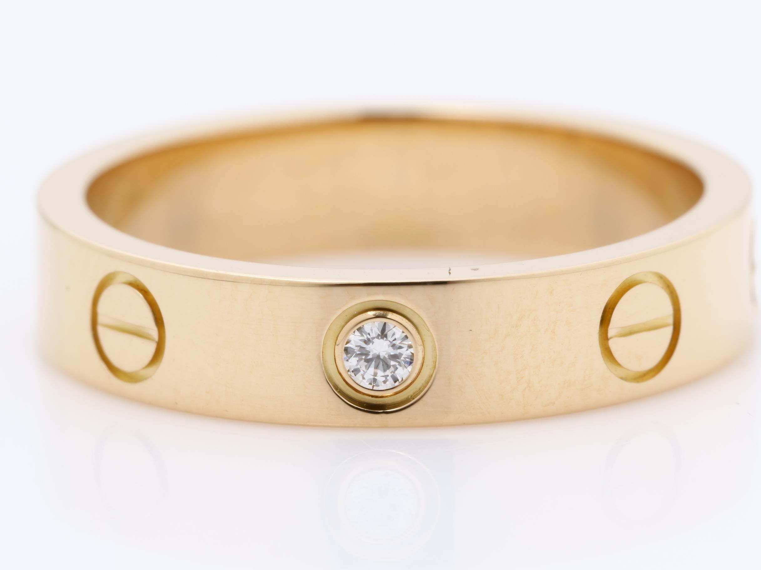Au750PG Mini Love Diamond Ring, Size 50, 4.3g, Width approx. 3.8mm — view 2