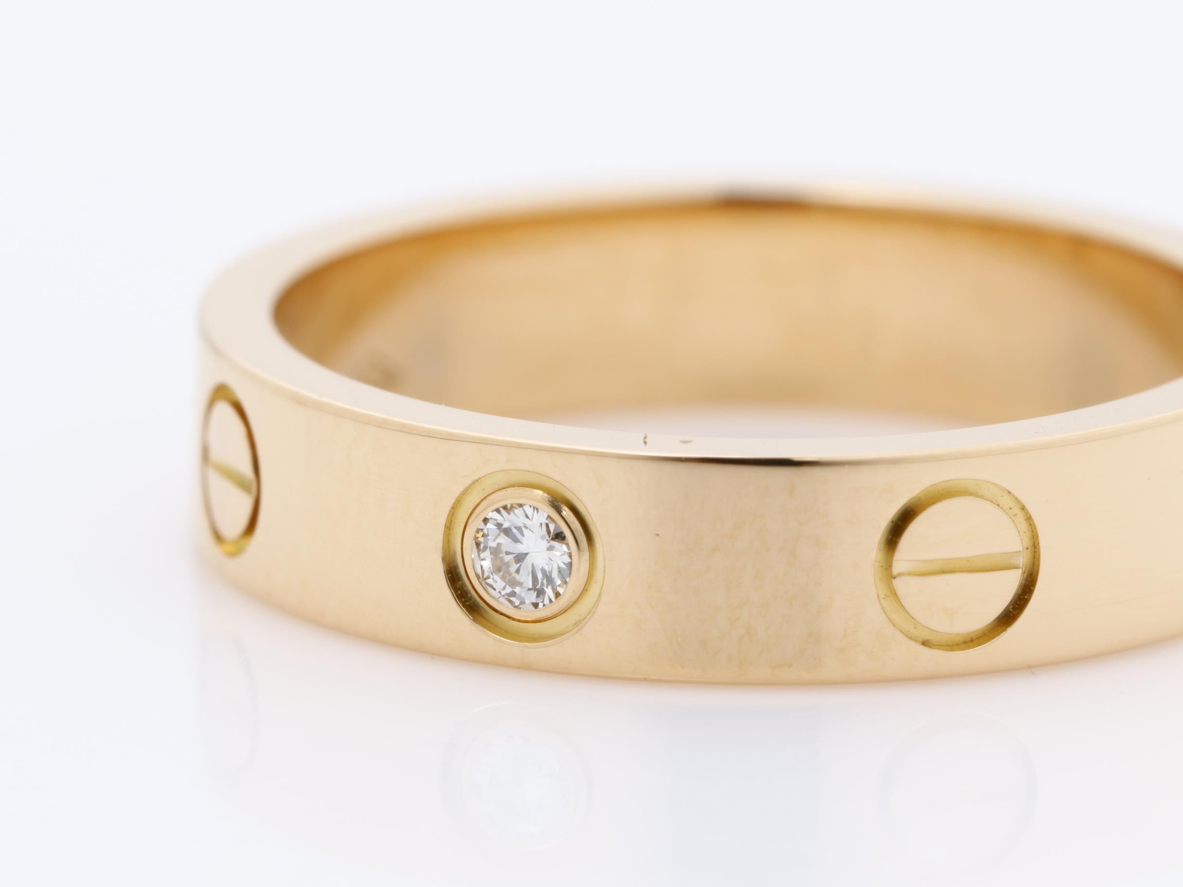 Au750PG Mini Love Diamond Ring, Size 50, 4.3g, Width approx. 3.8mm — view 3